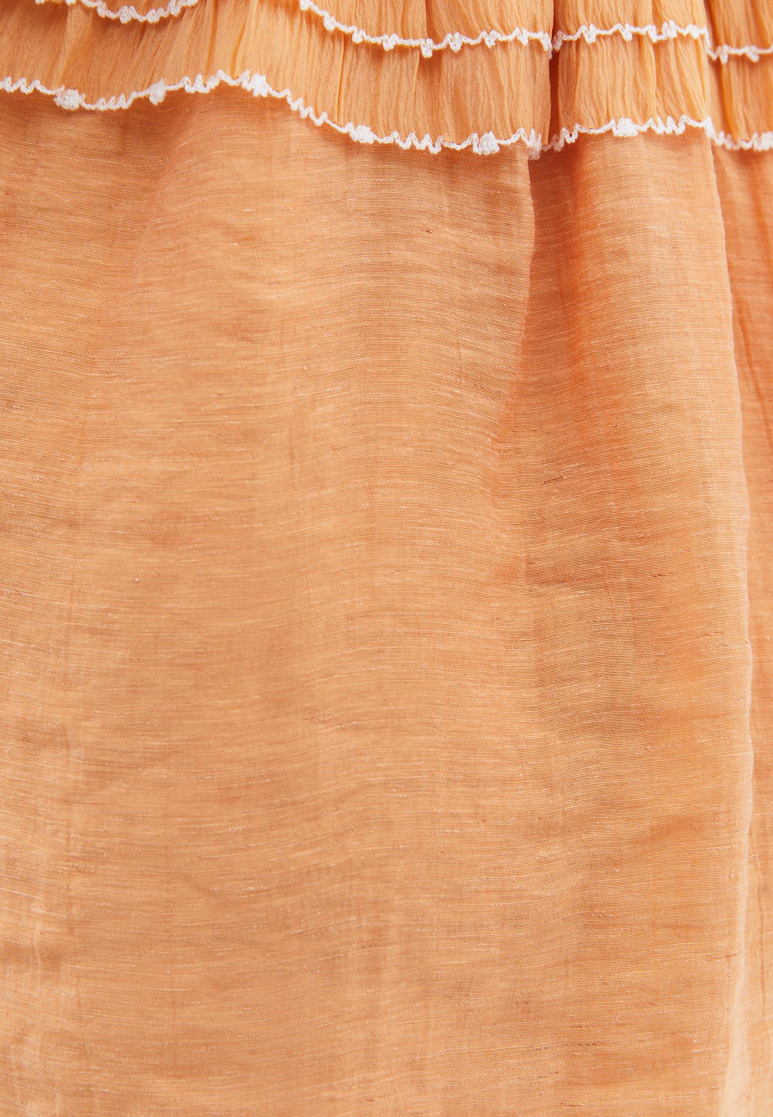 V Neck Sleeveless Ruffled Maxi Dress - APRICOT NECTAR