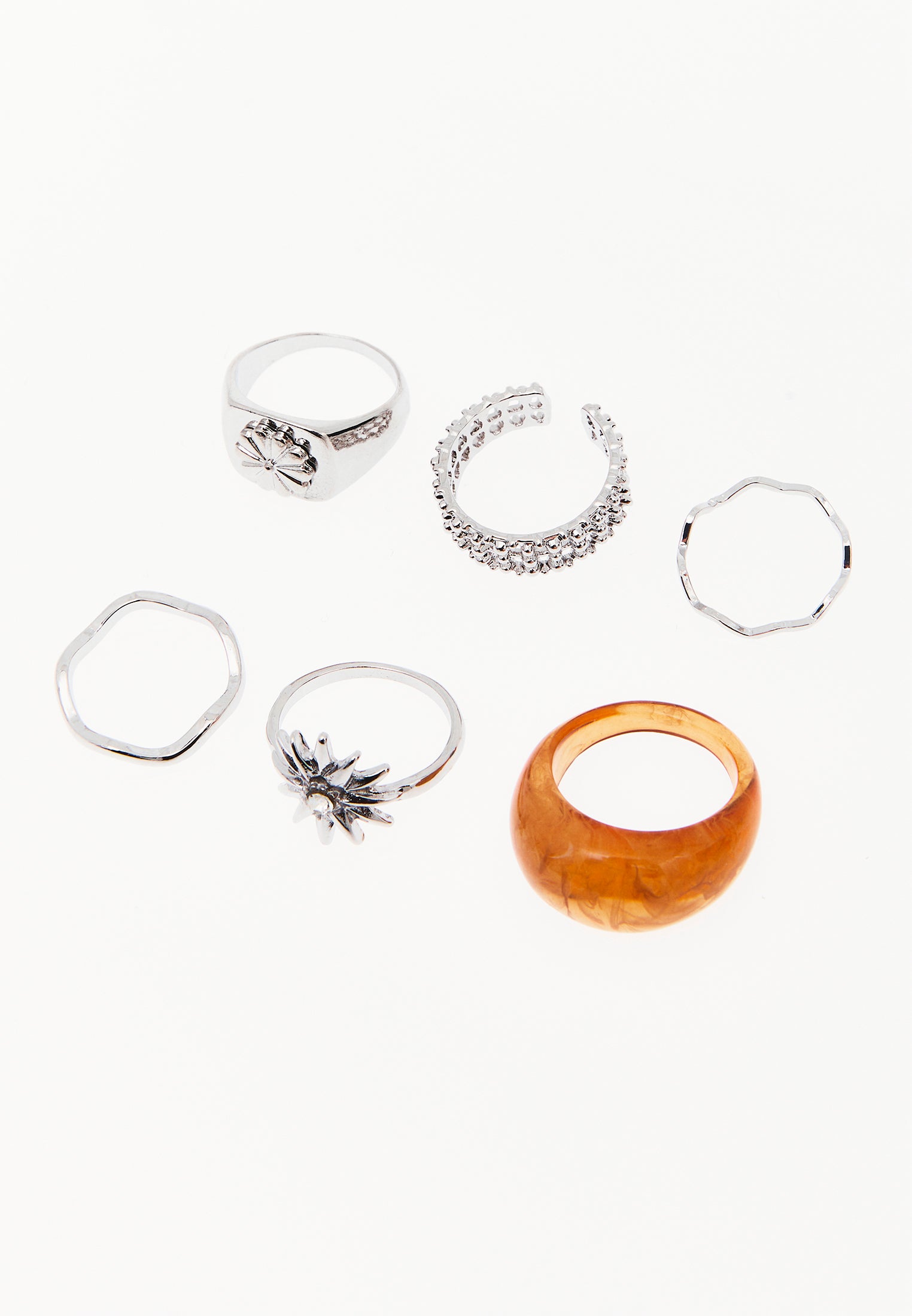Women Ring - SILVER/APRICOT