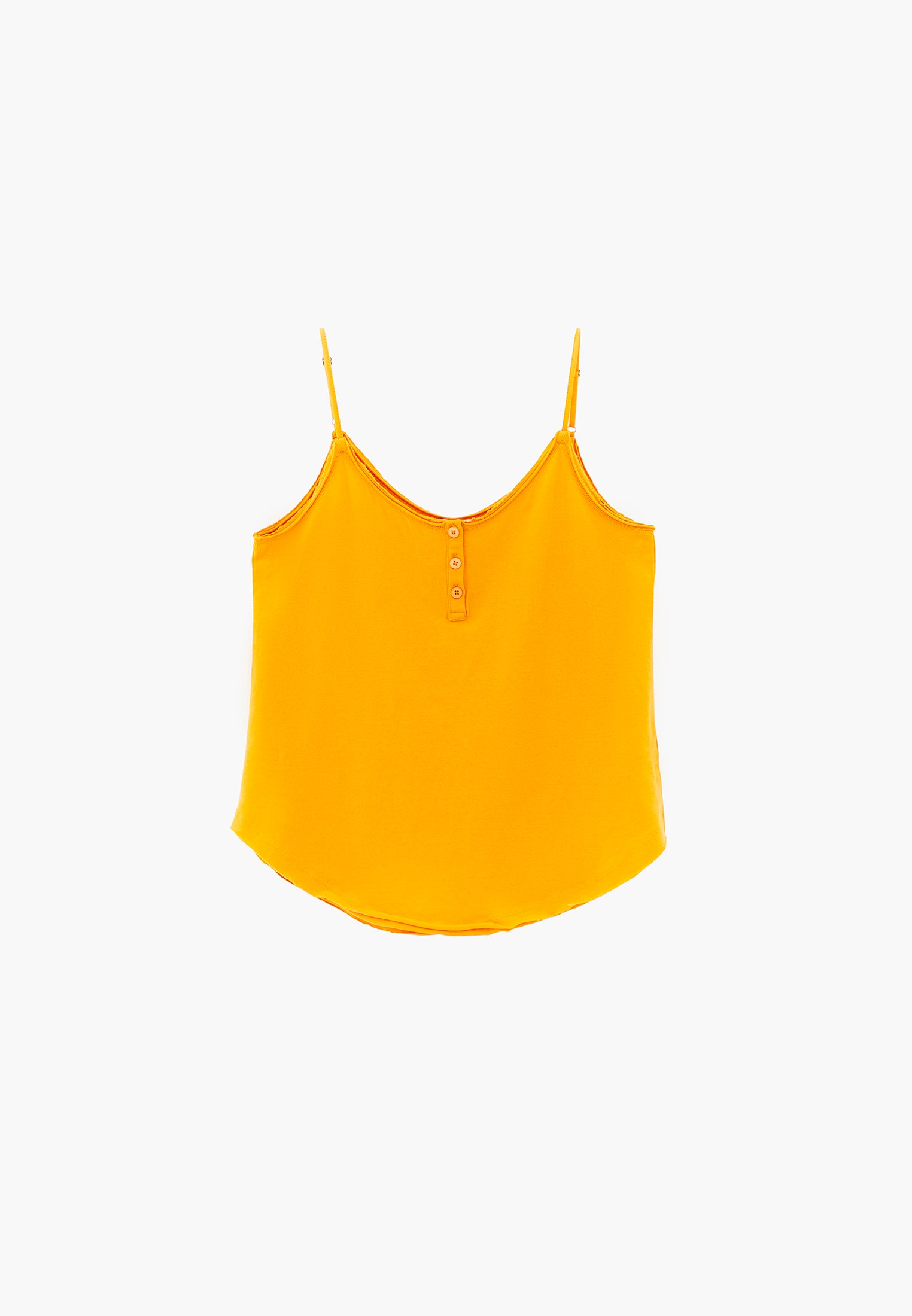 Loose V-Neck Top With Button Details - APRICOT