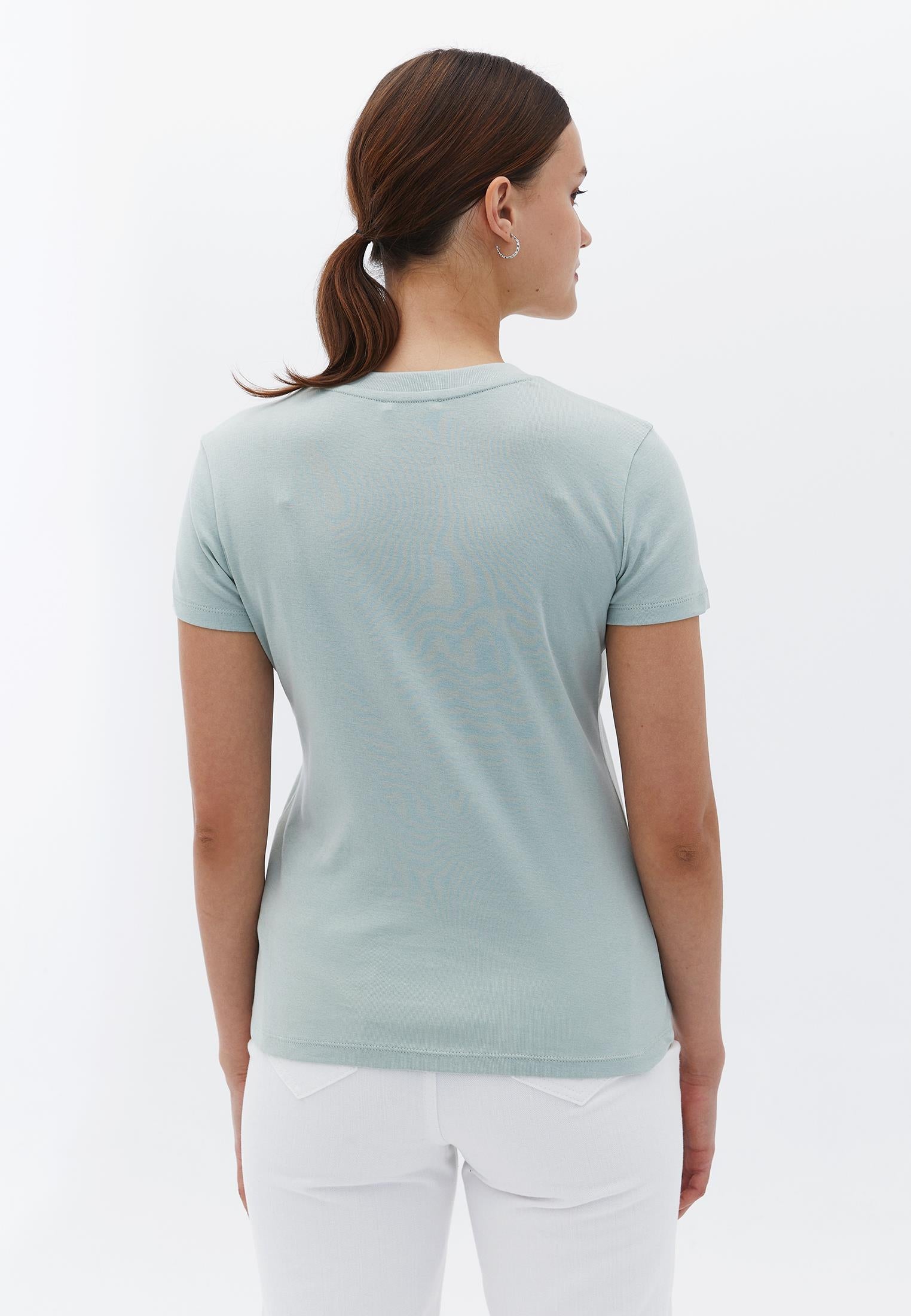 Crew Neck Loose Fit T-Shirt - AQUA GRAY