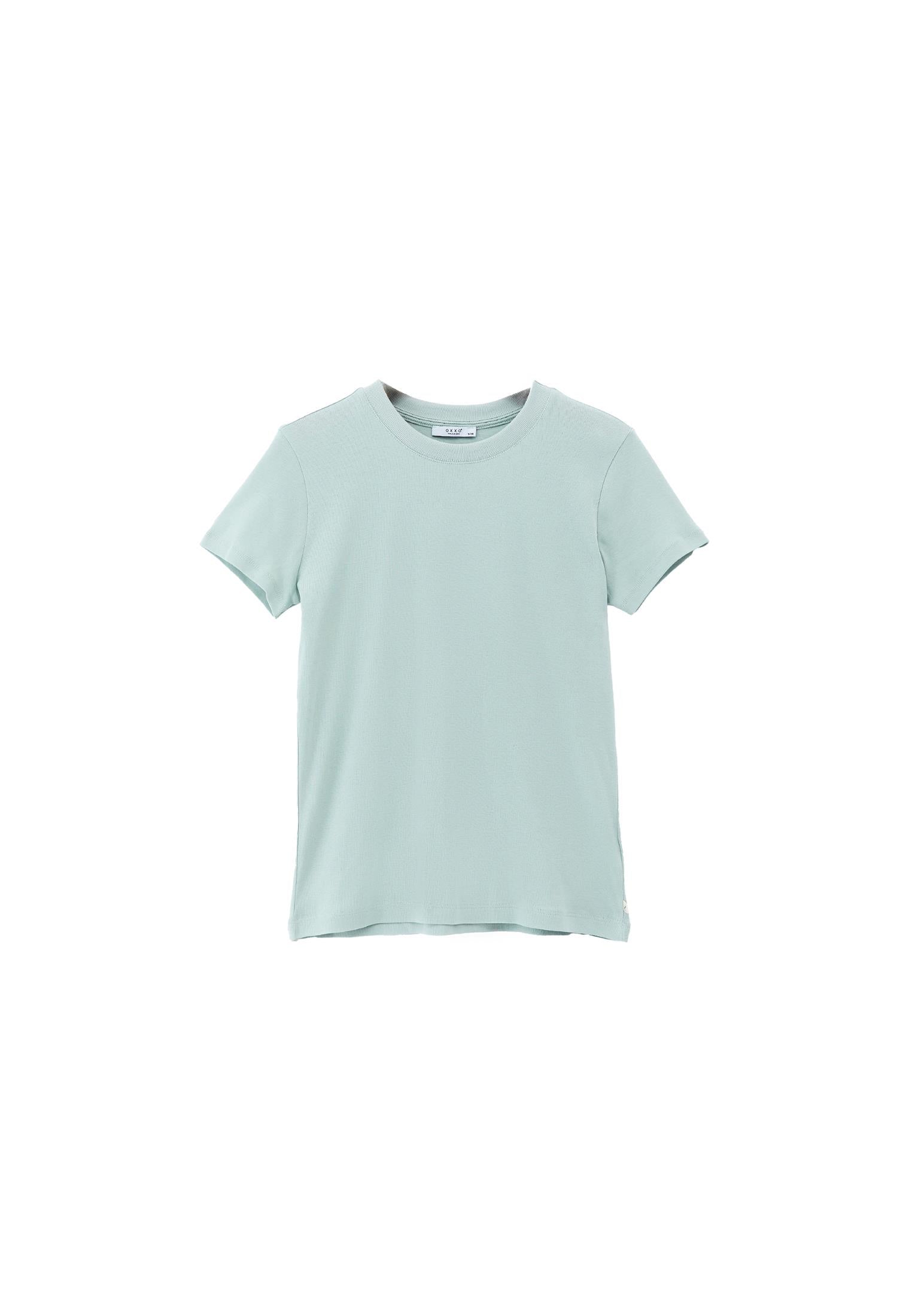 Crew Neck Loose Fit T-Shirt - AQUA GRAY