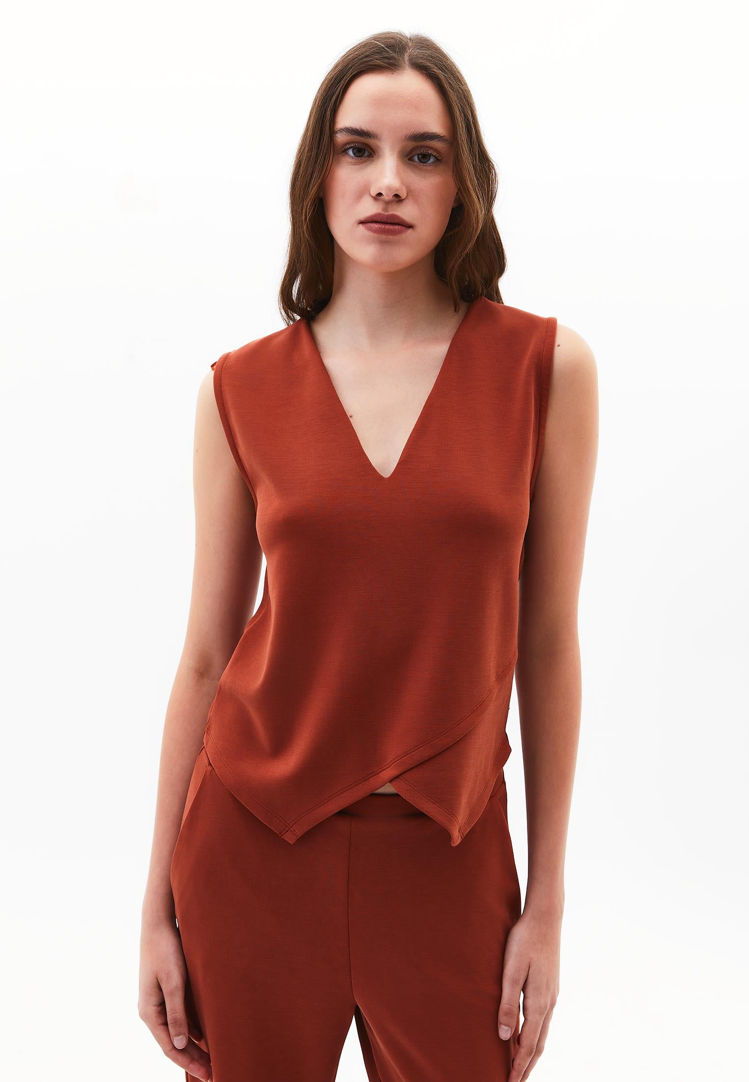 V Neck Easy To Combine Tank Top - ARABIAN SPICE
