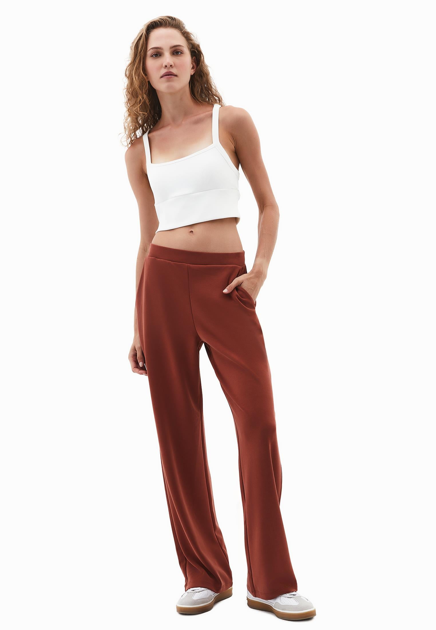 High Waist Standard Straight Leg Pants - ARABIAN SPICE