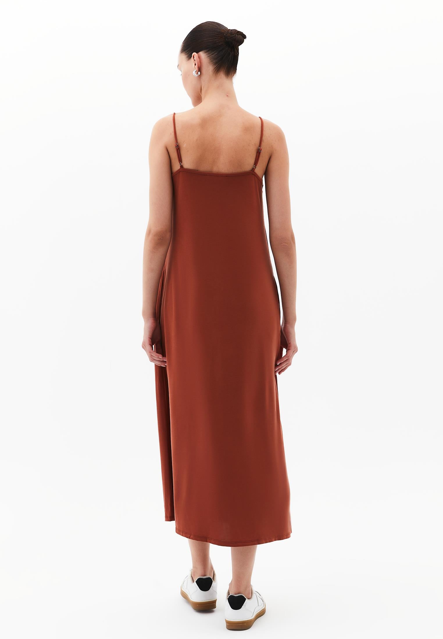 V Neck Sleeveless Midi Dress - ARABIAN SPICE