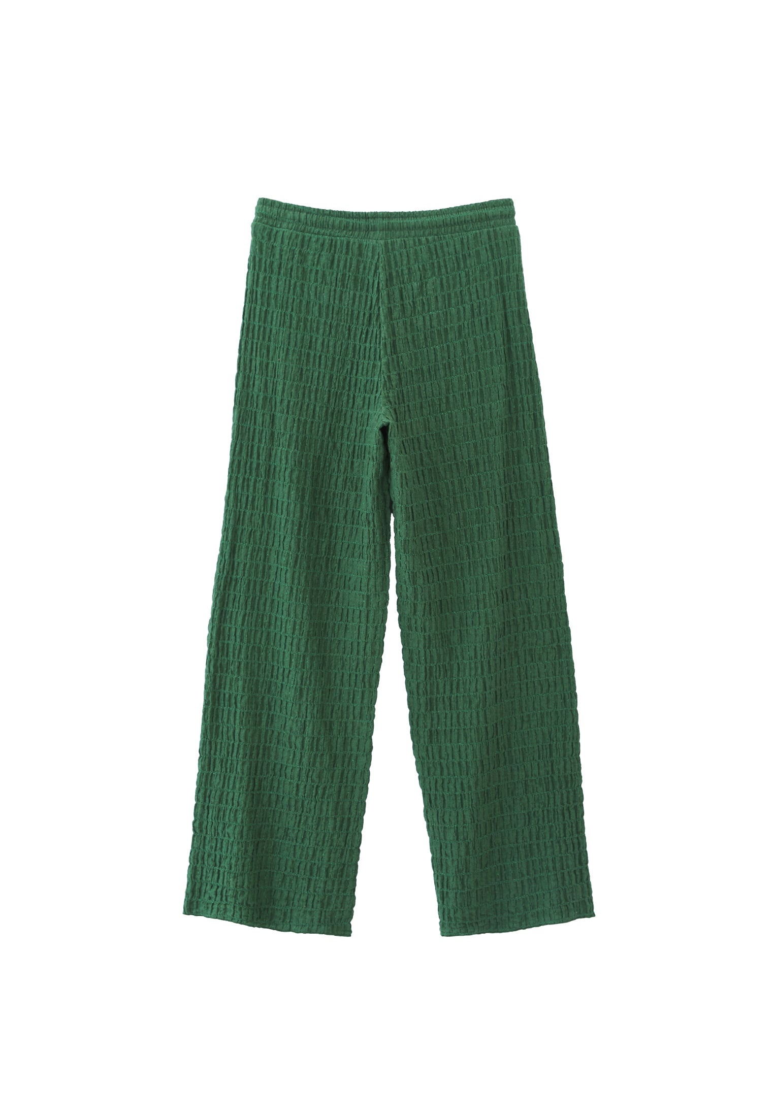 Wide Leg Cotton Pants - ARTICHOKE GREEN