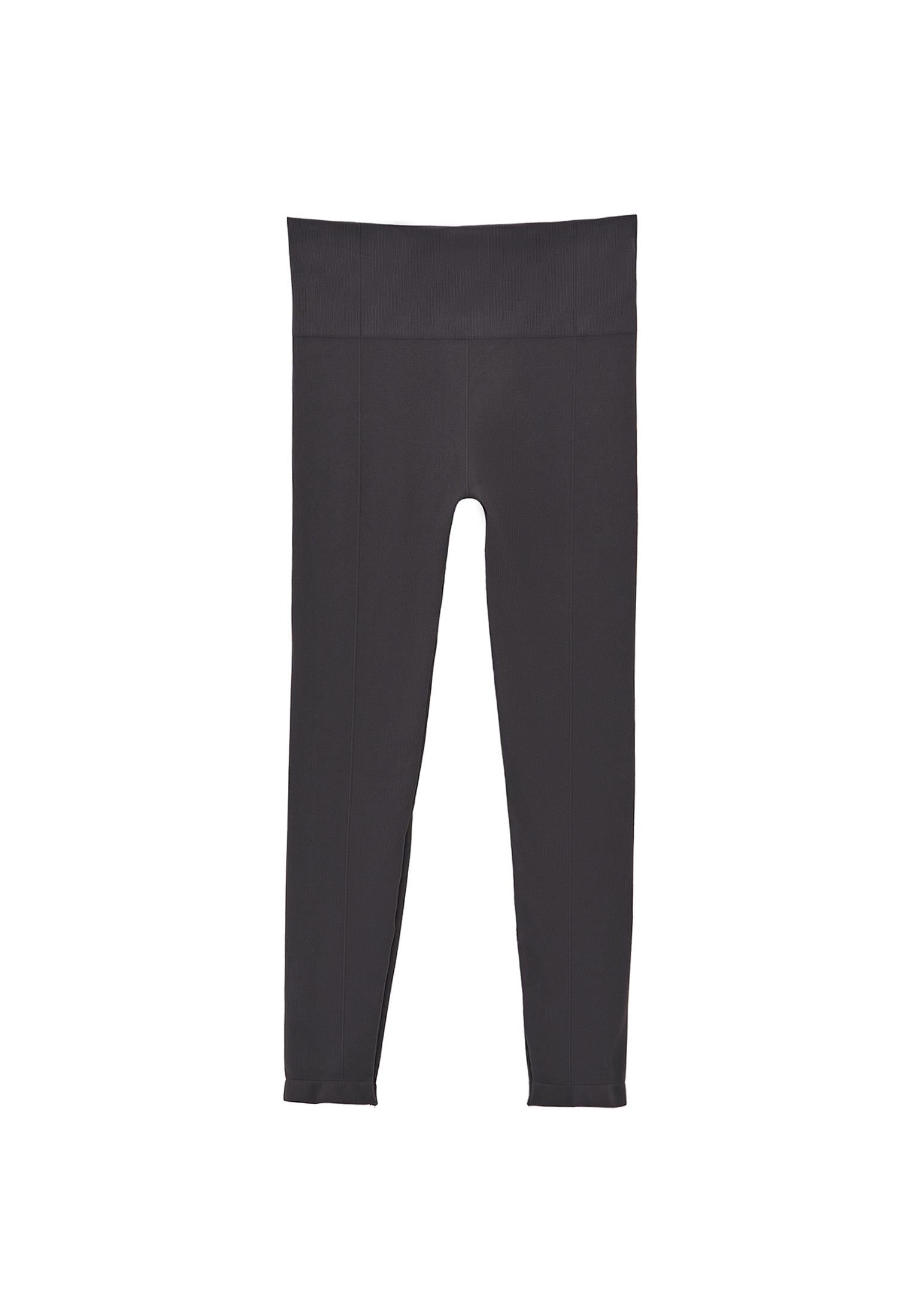 High Waist Elastic Leggings - ASPHALT