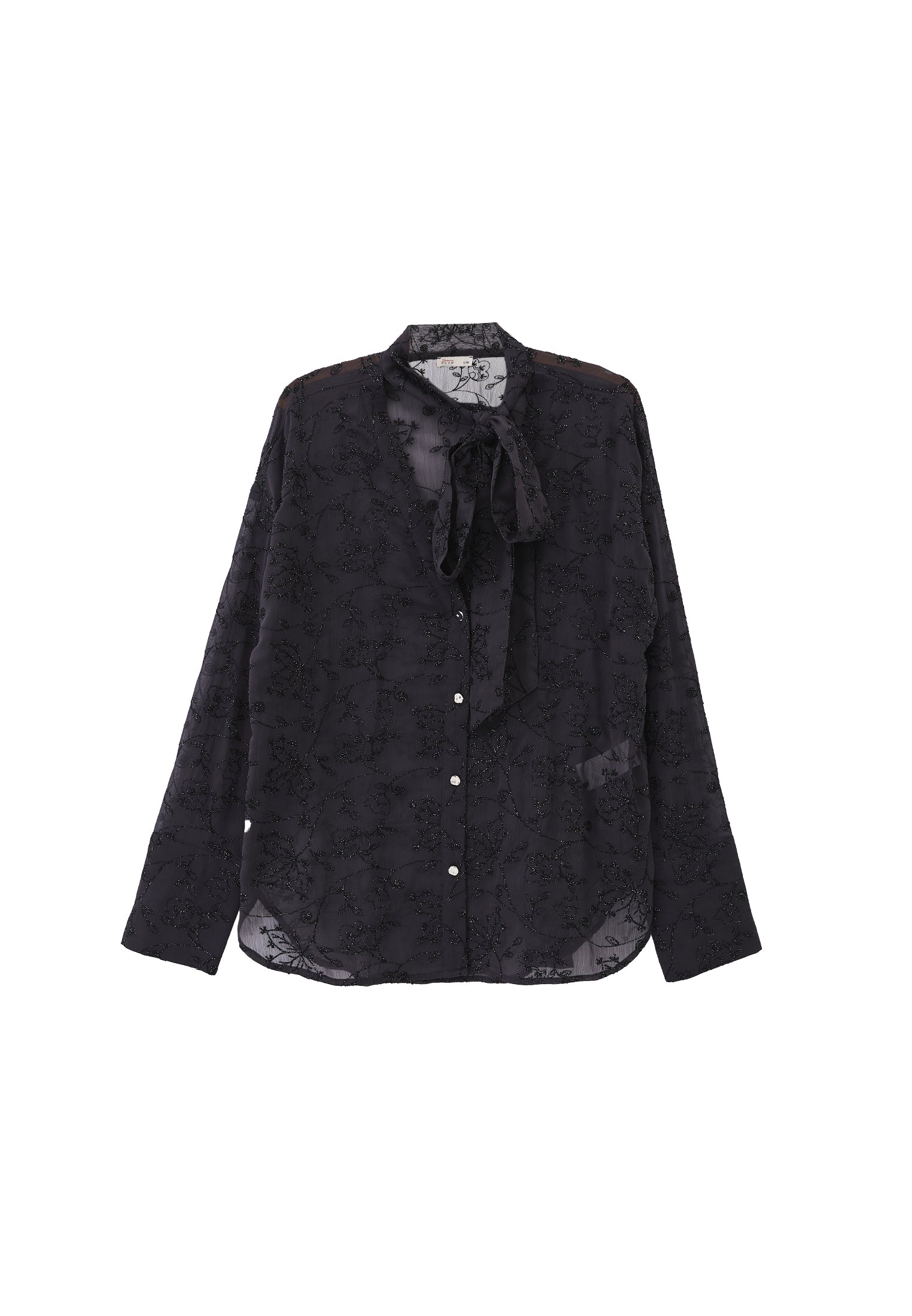 Shirt With Scarf Detail - ASPHALT