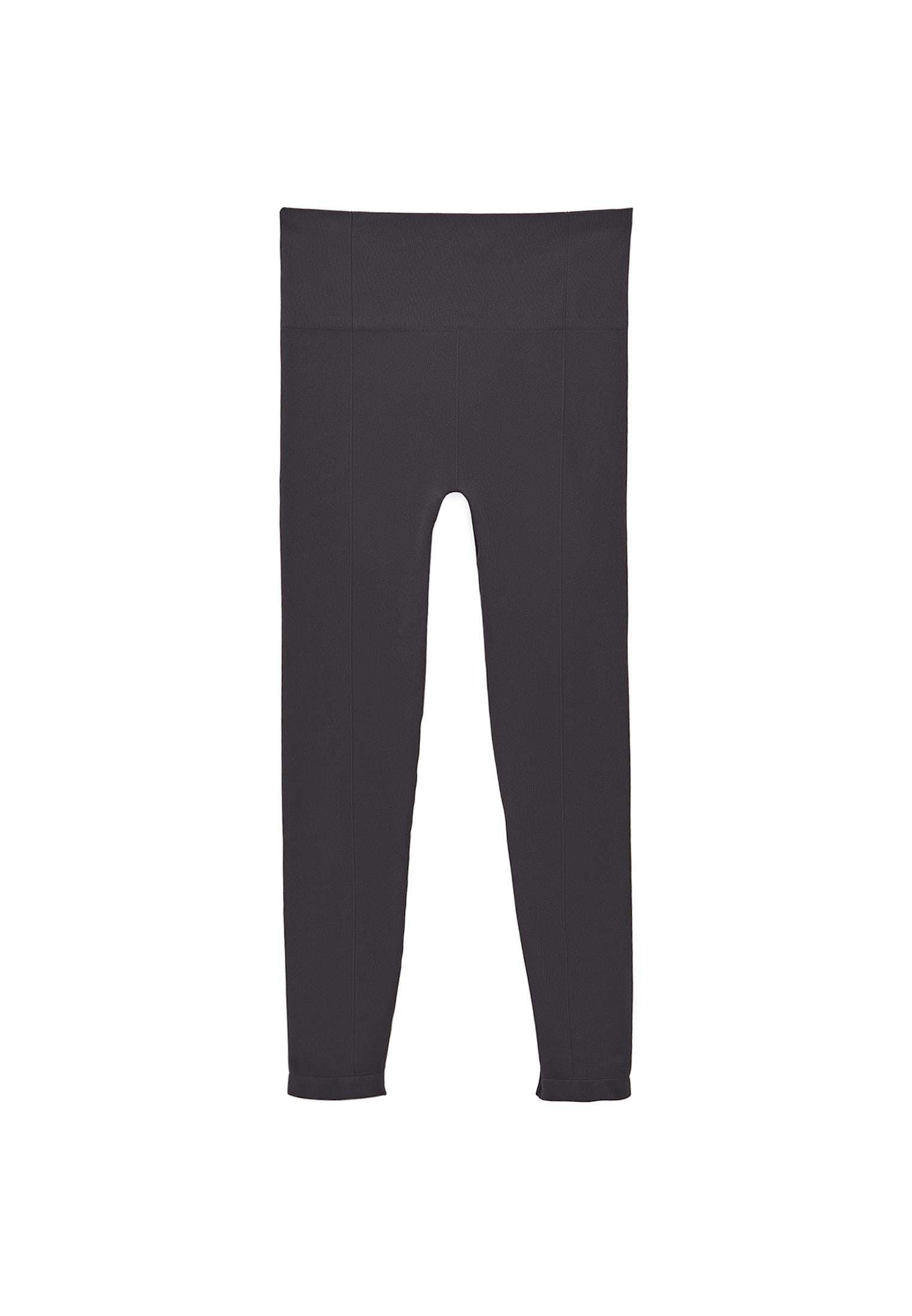 High Waist Elastic Leggings - ASPHALT