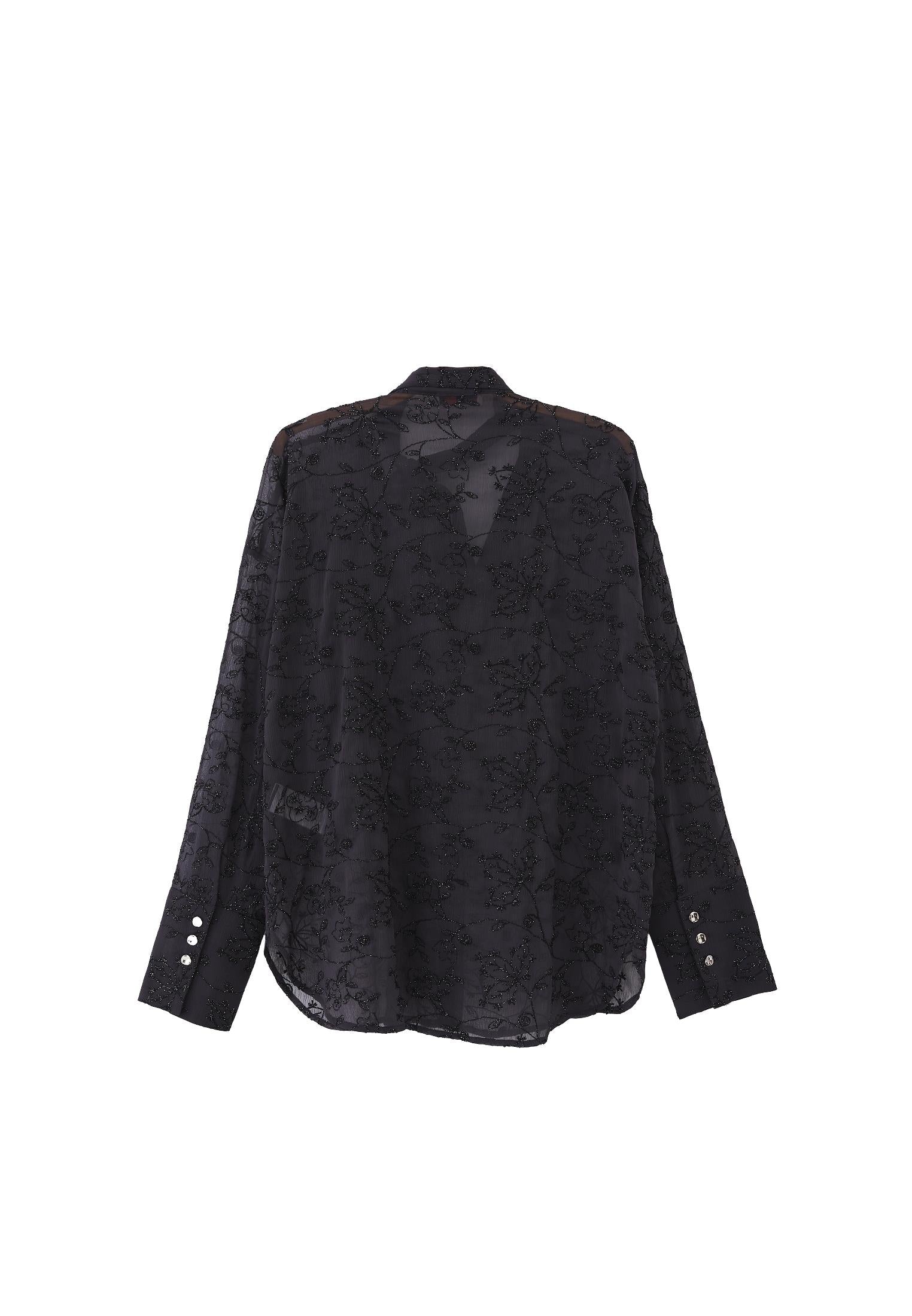 Shirt With Scarf Detail - ASPHALT