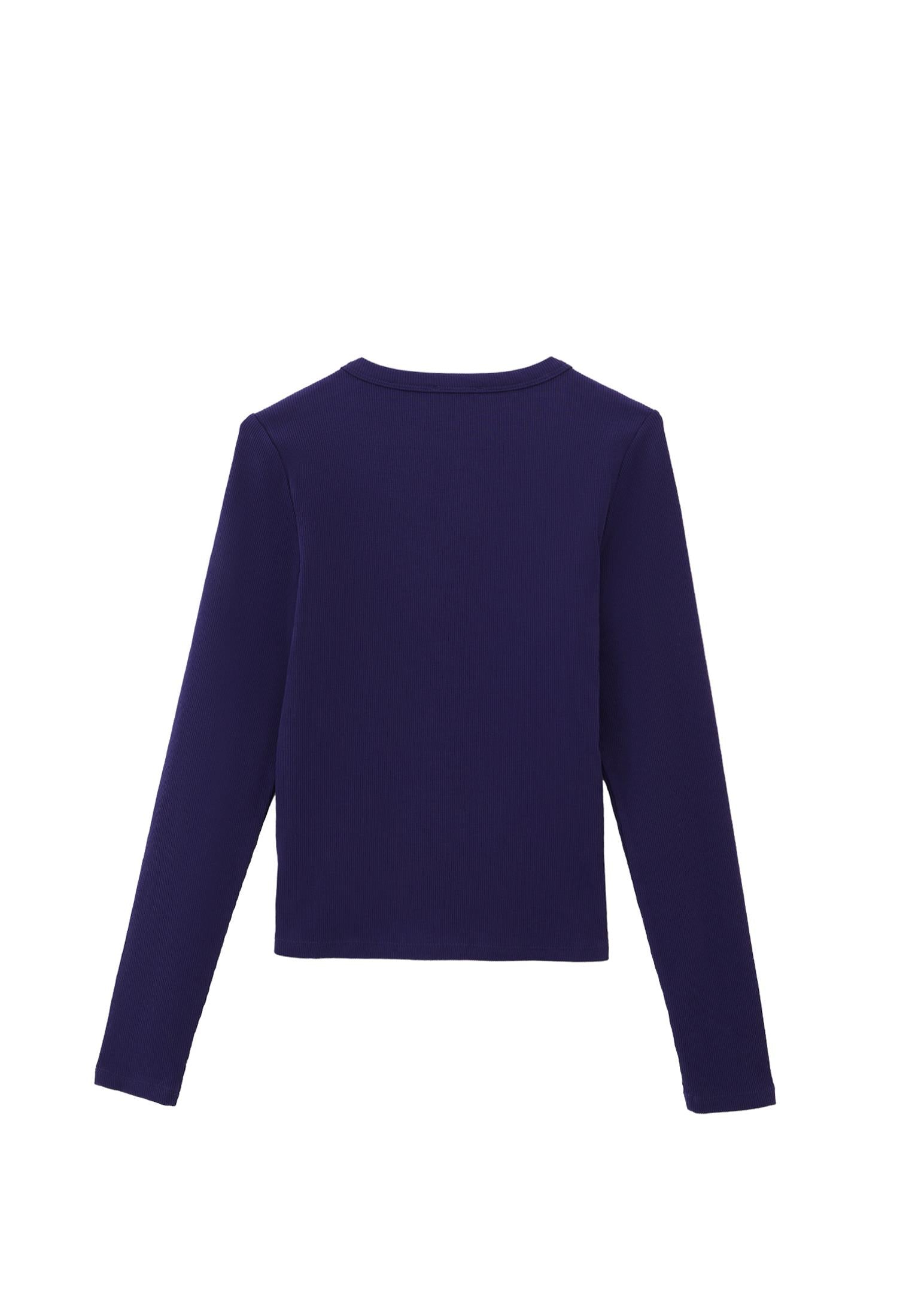 Long Sleeve Crew Neck Bodycon T-Shirt - ASTRAL AURA