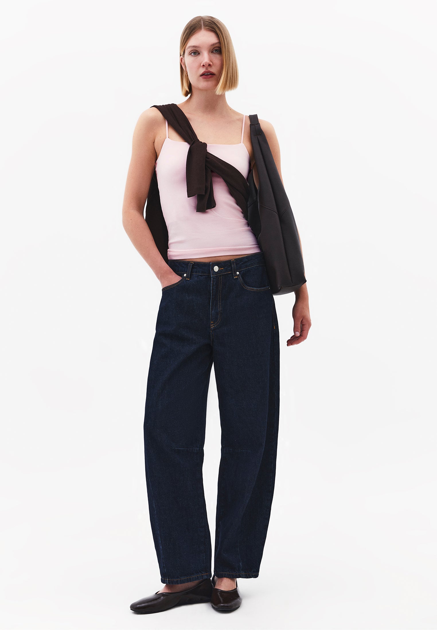 Wide Neck Tank Top - BARELY PINK