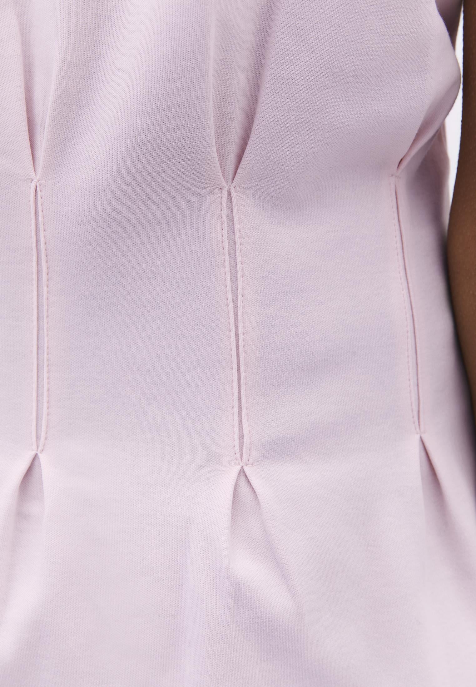 Crew Neck Short Sleeve Standard T-Shirt - BARELY PINK