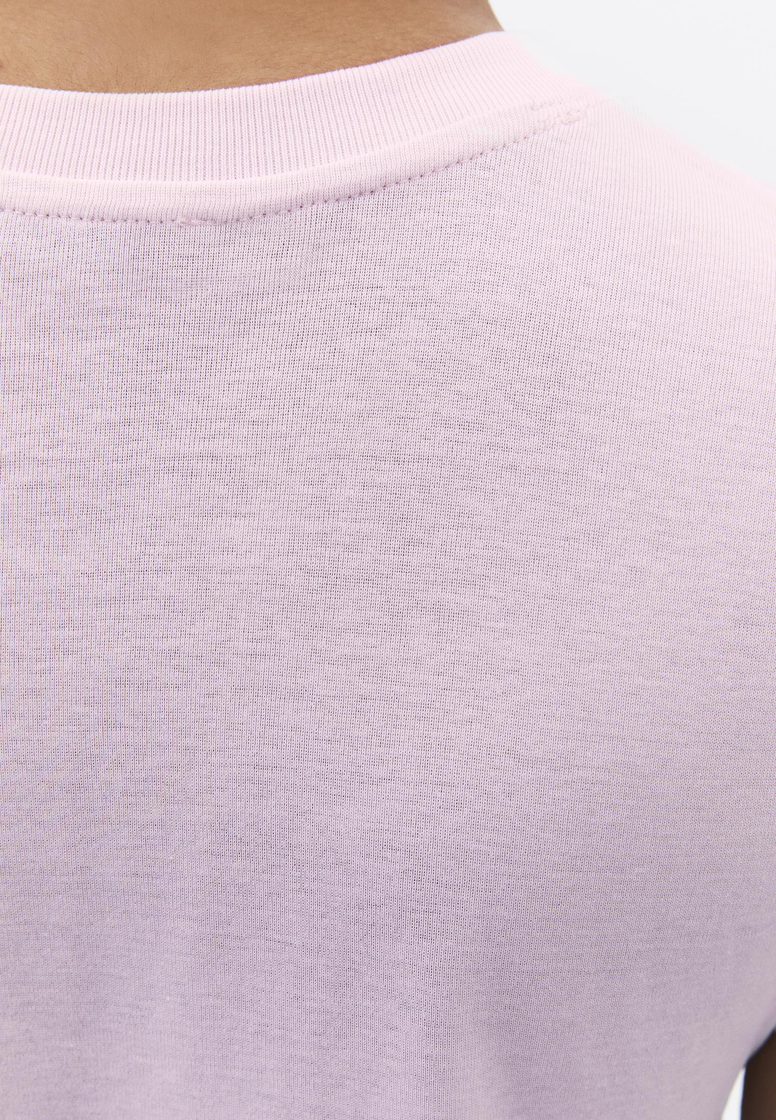 Crew Neck Short Sleeve T-Shirt - BARELY PINK