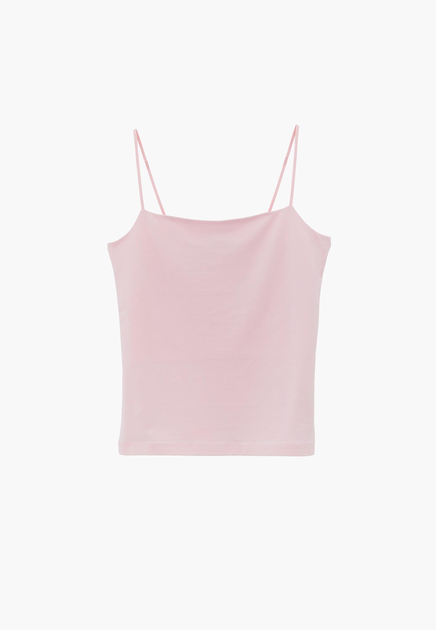 Wide Neck Tank Top - BARELY PINK