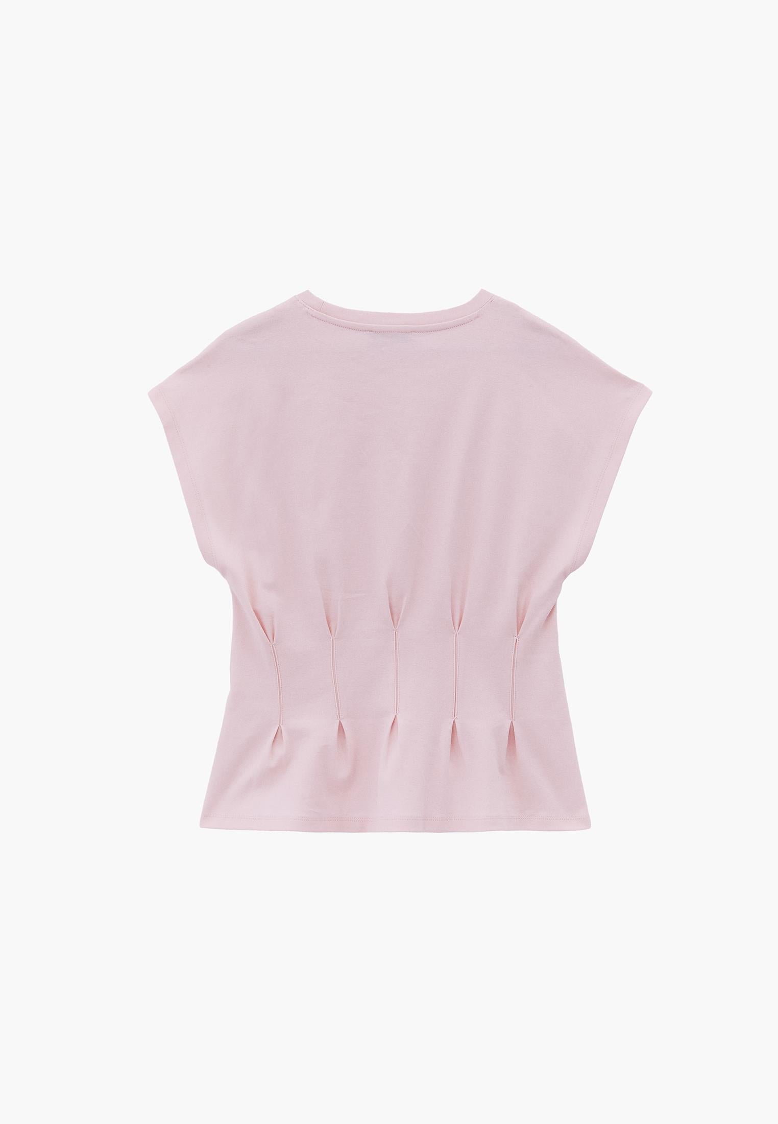 Crew Neck Short Sleeve Standard T-Shirt - BARELY PINK