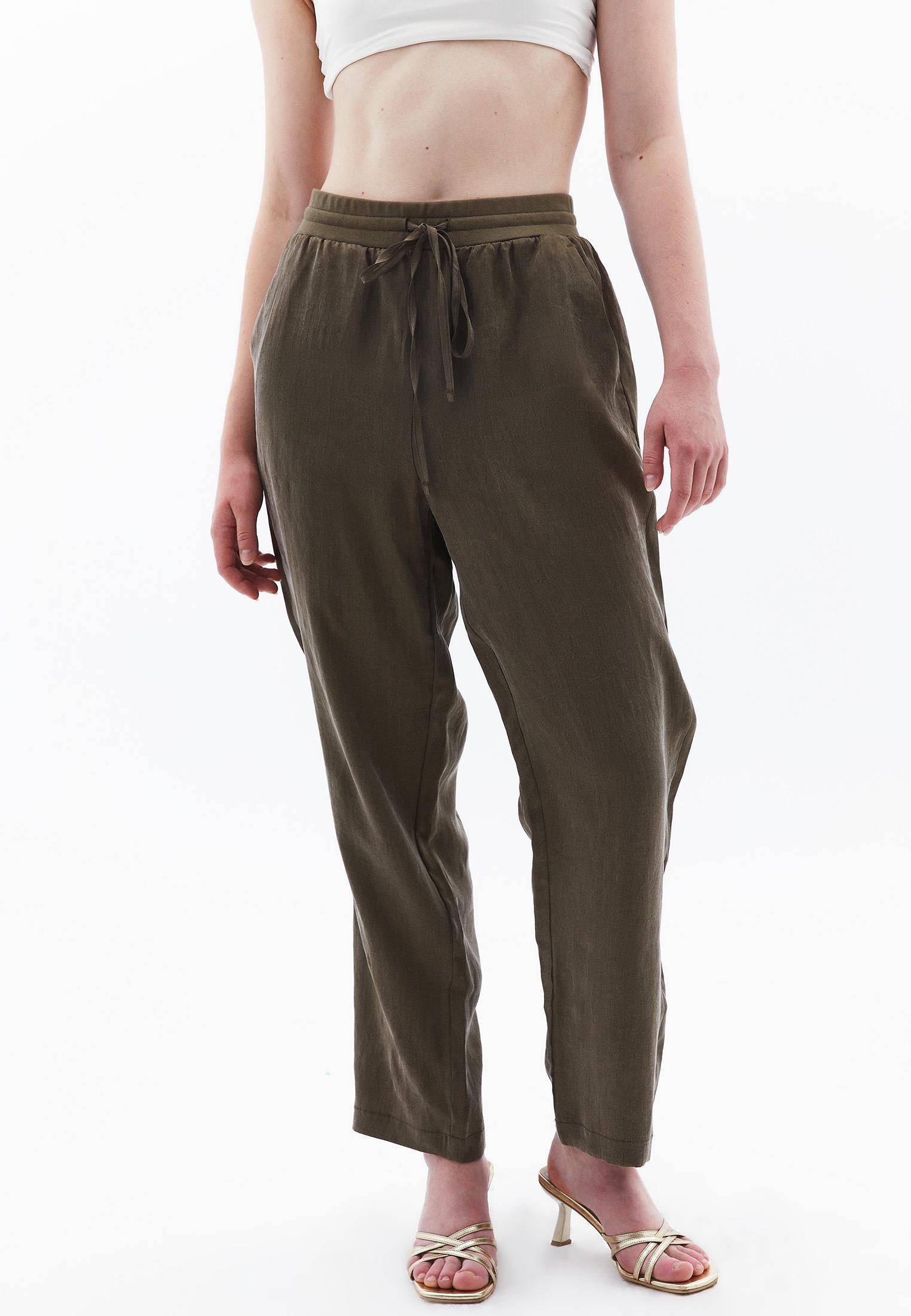 High Waist Straight Leg Pants - BEECH