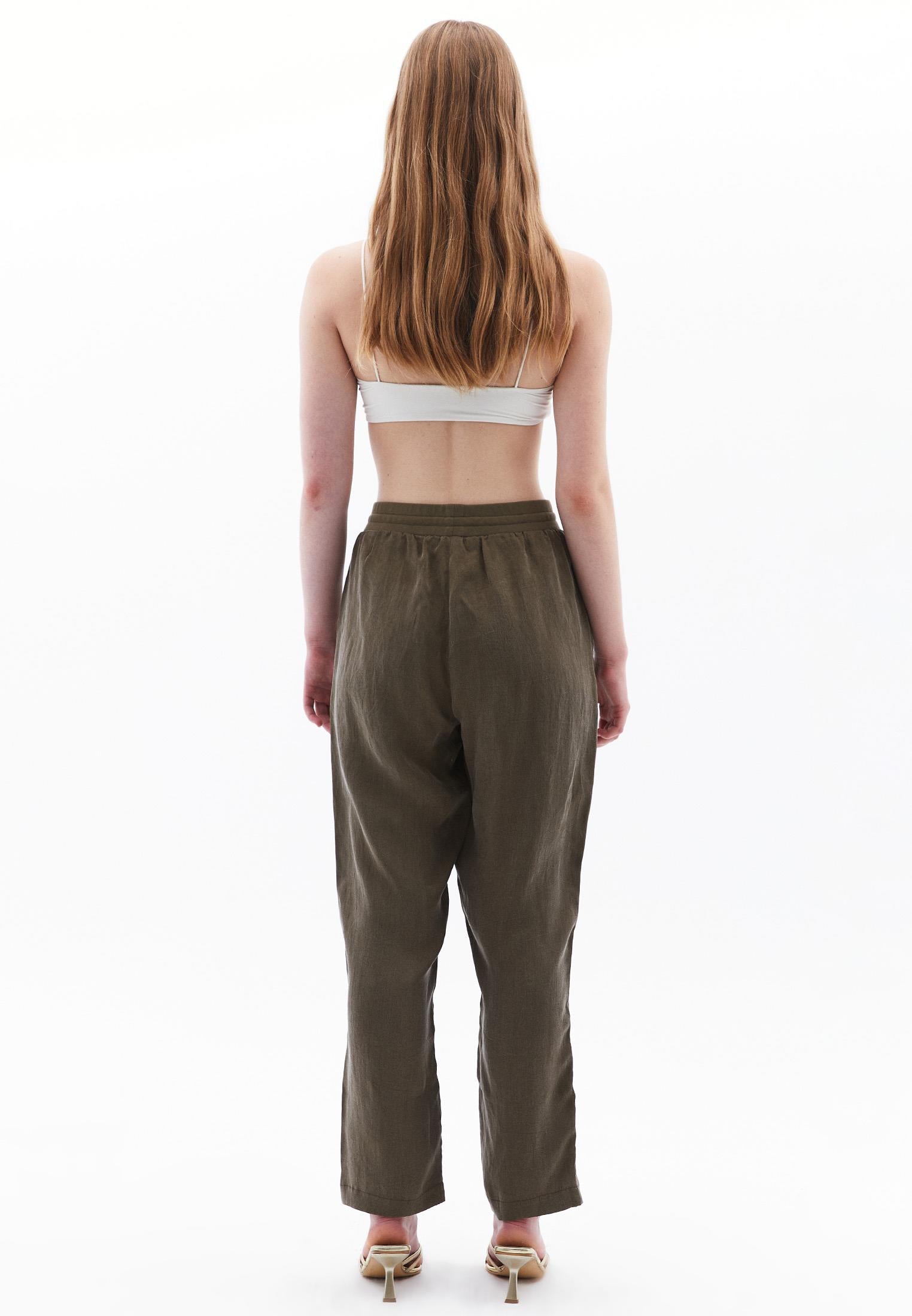 High Waist Straight Leg Pants - BEECH