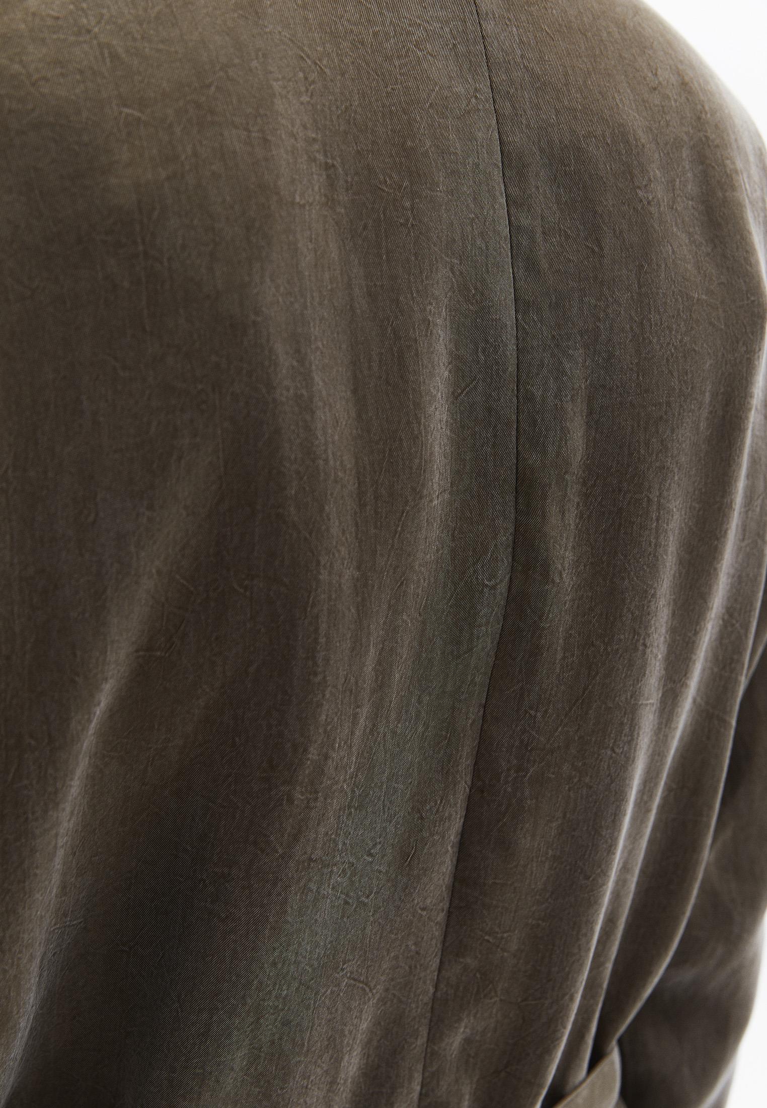Woven Belted Loose Fit Standard Long Sleeve Jacket - BEECH