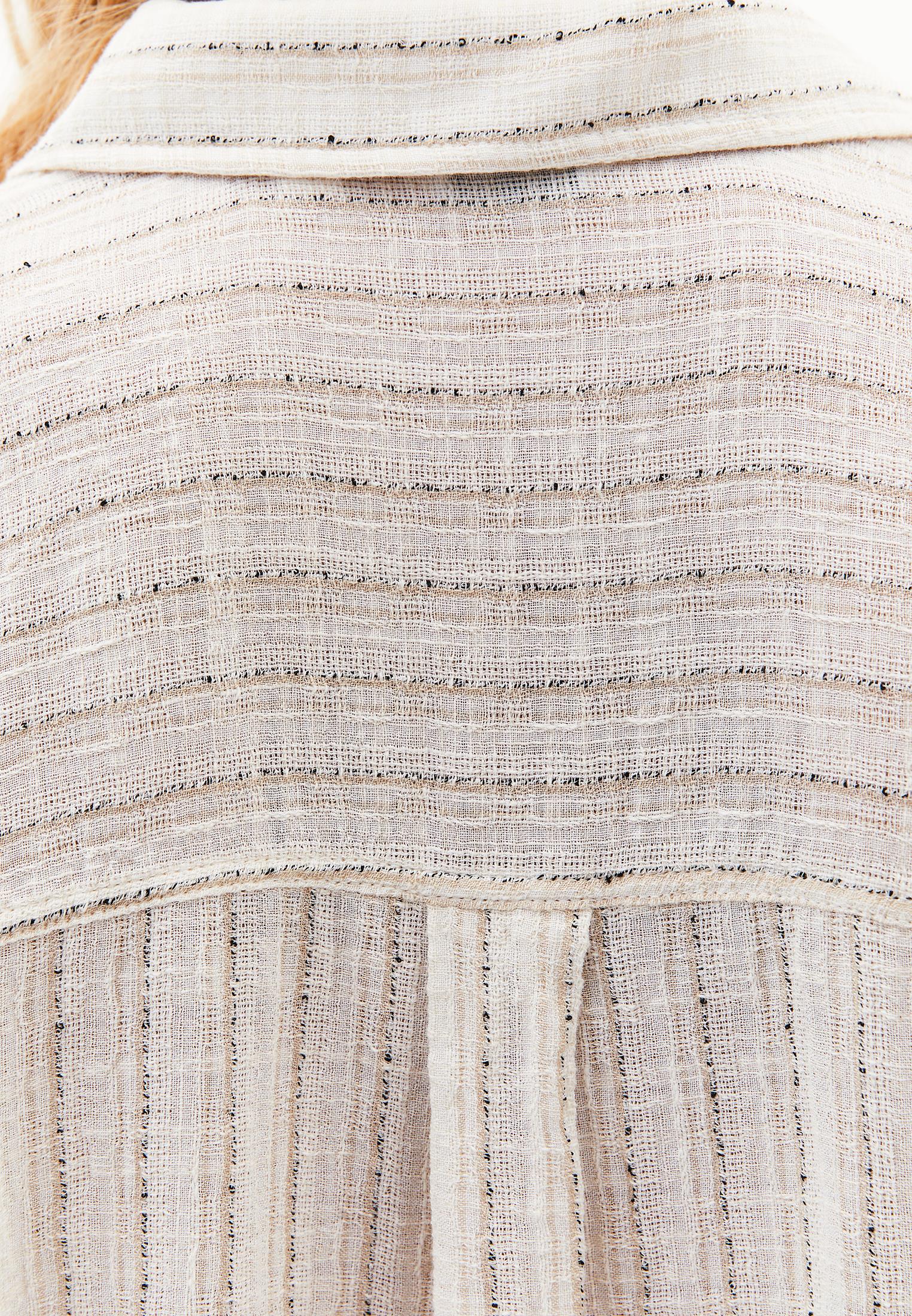 Oversize Long Sleeve Shirt - BEIGE STRIPE