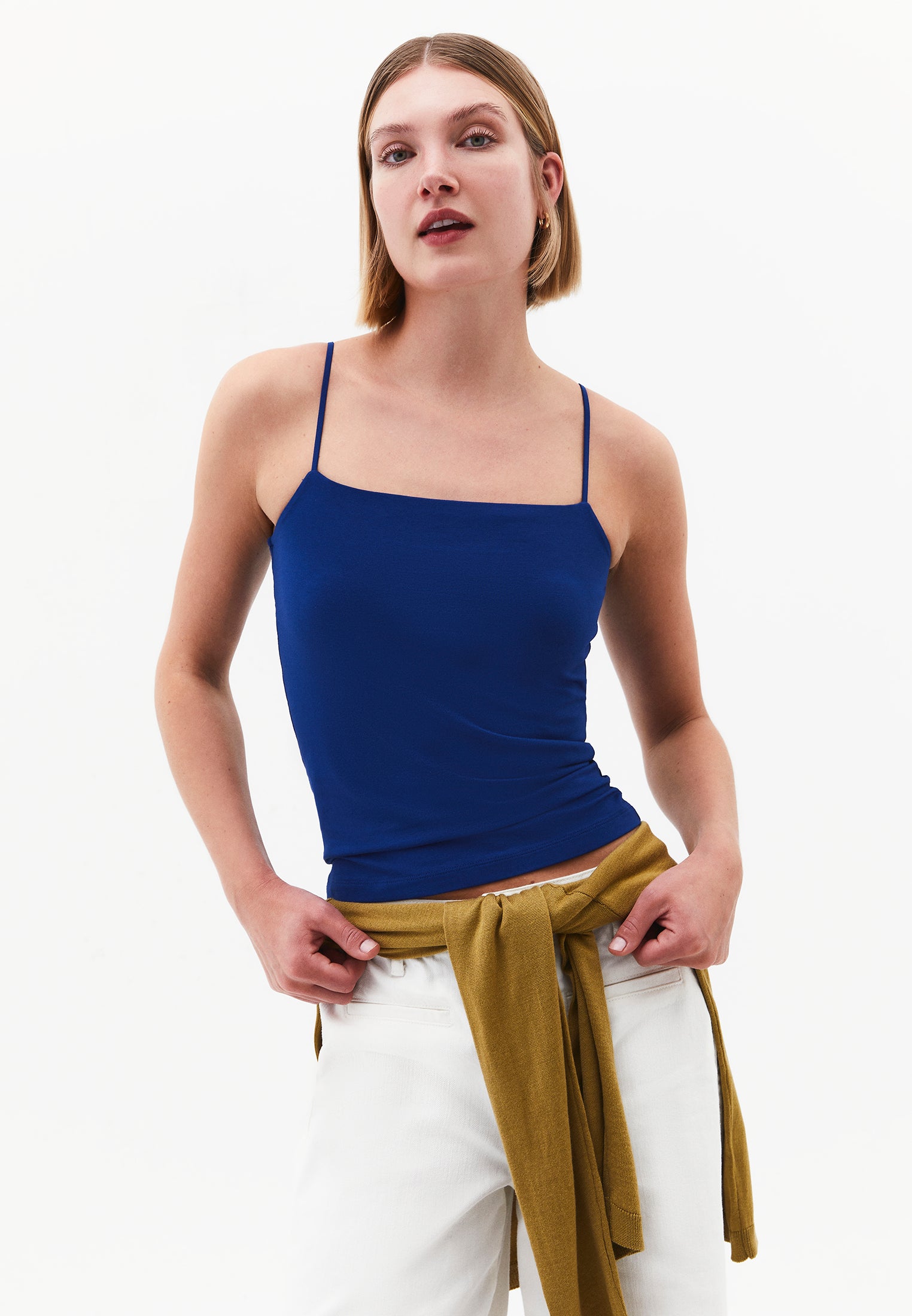Wide Neck Tank Top - BELLWETHER BLUE