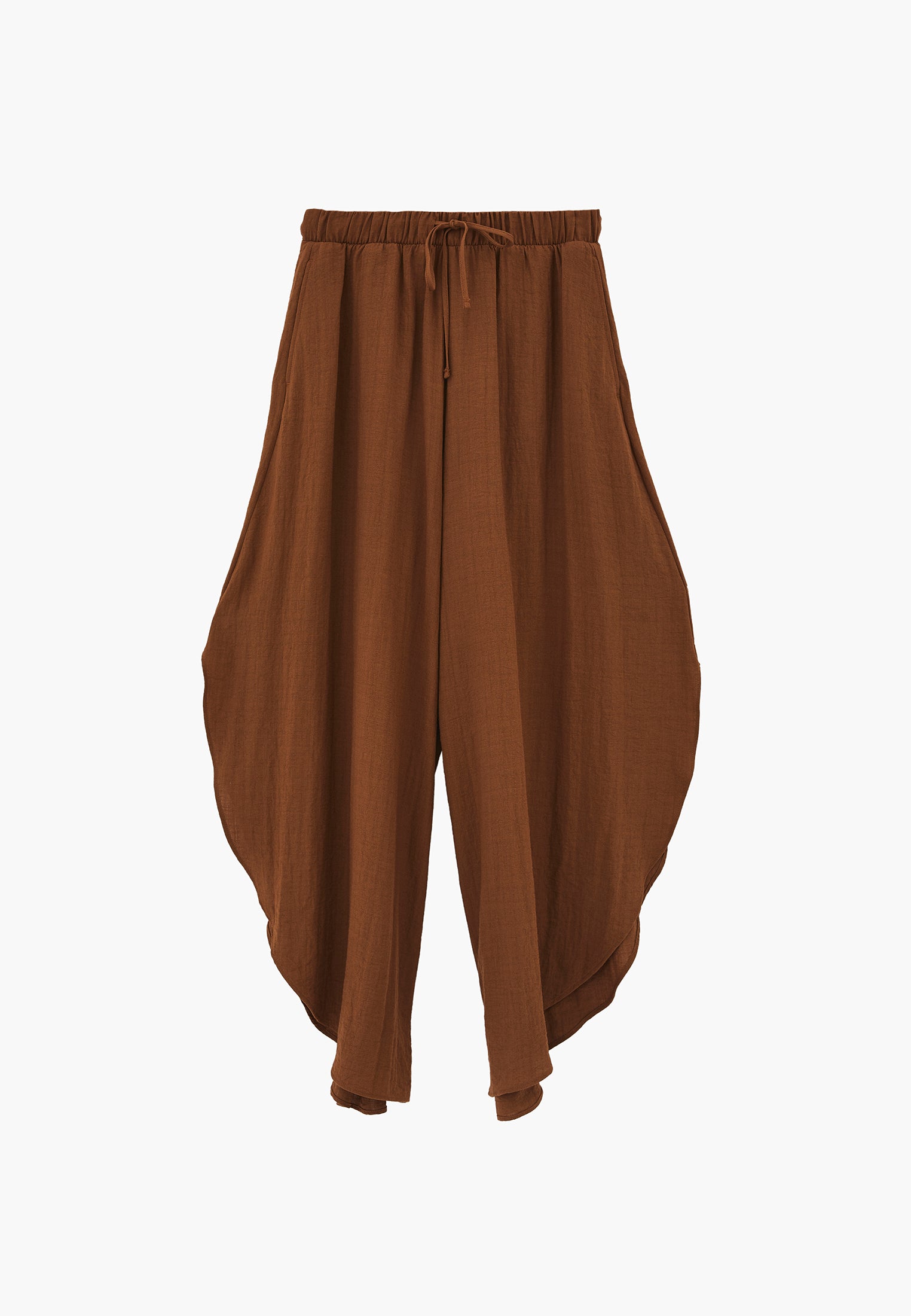 High Waist Wide Leg Pants - BISON