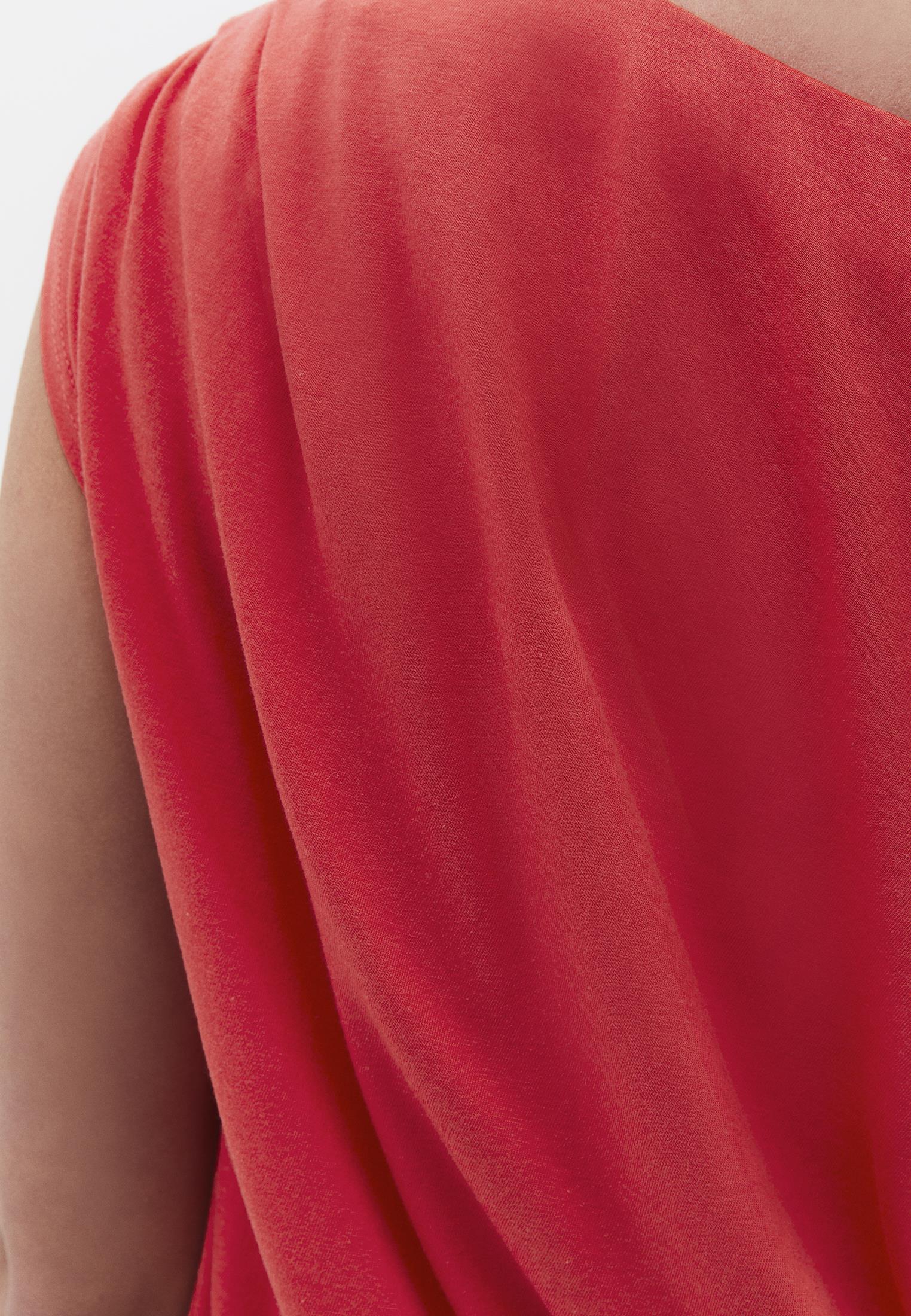 Pleated Asymmetric T-Shirt - BITTERSWEET