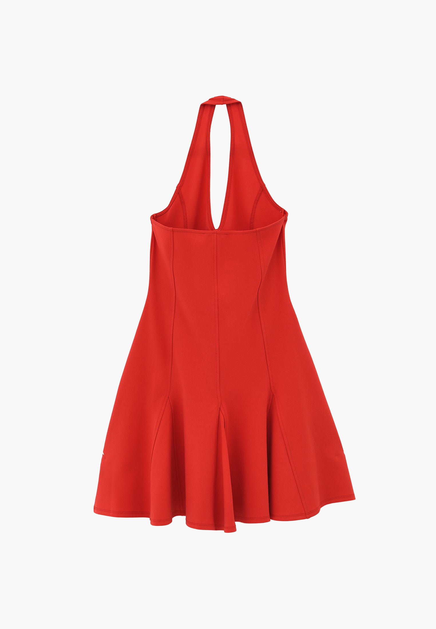 Flared Cut V-Neck Short Dress - BITTERSWEET
