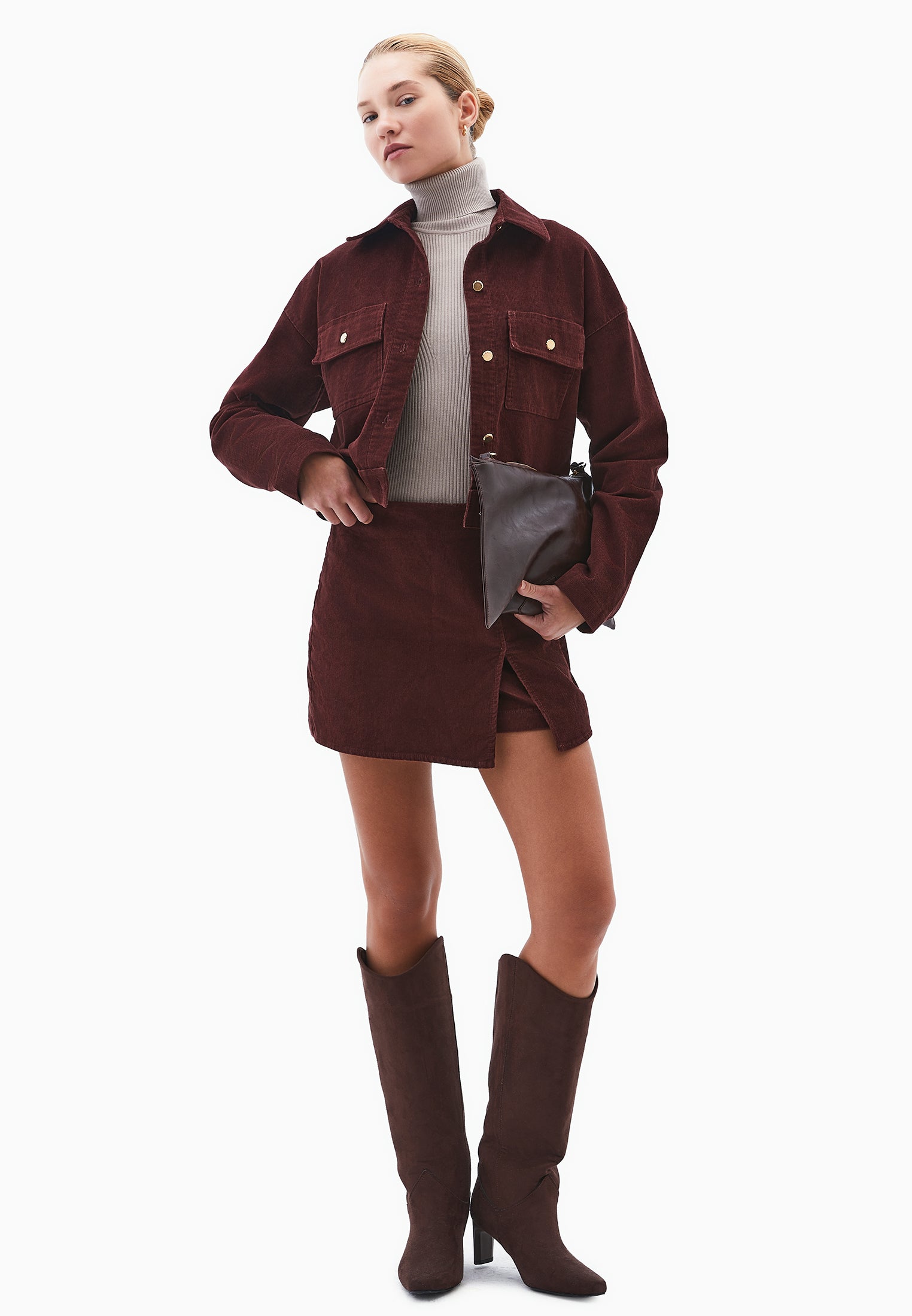 Ultra High Waist Shorts - BITTER CHOCOLATE