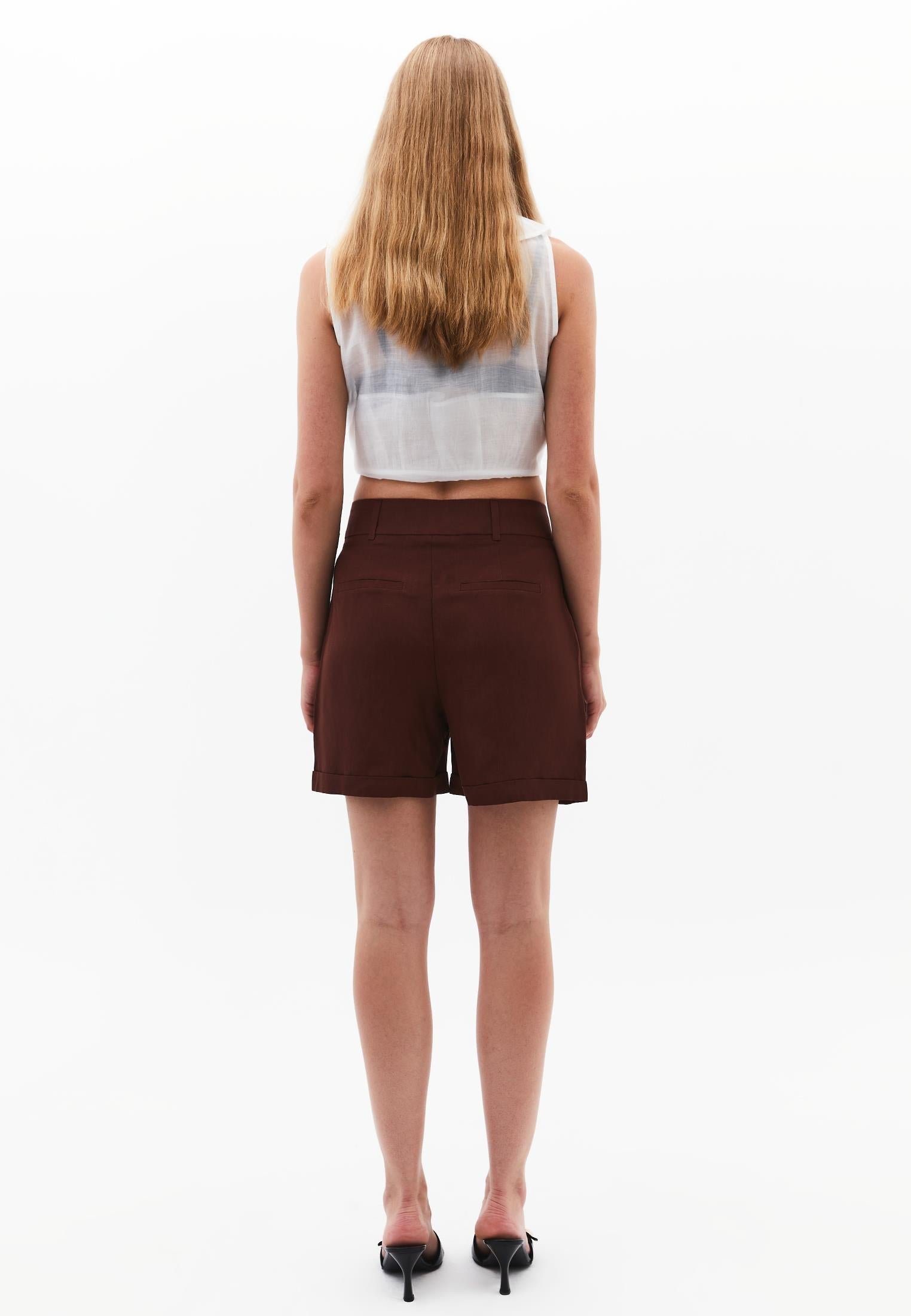 Ultra High Waist Short Shorts - BITTER CHOCOLATE