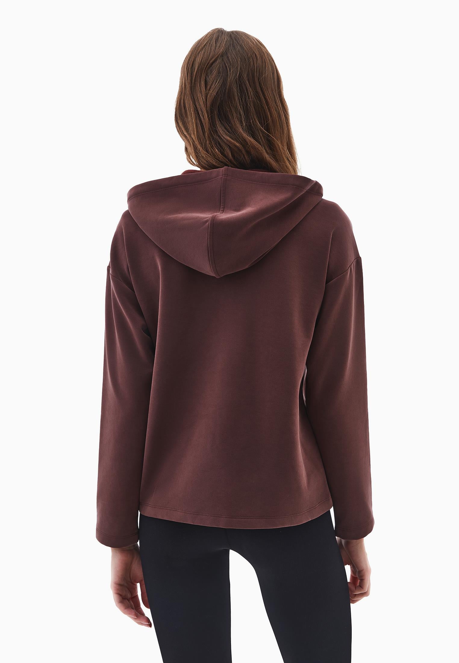 Hooded Oversize Sweatshirt - BITTER CHOCOLATE