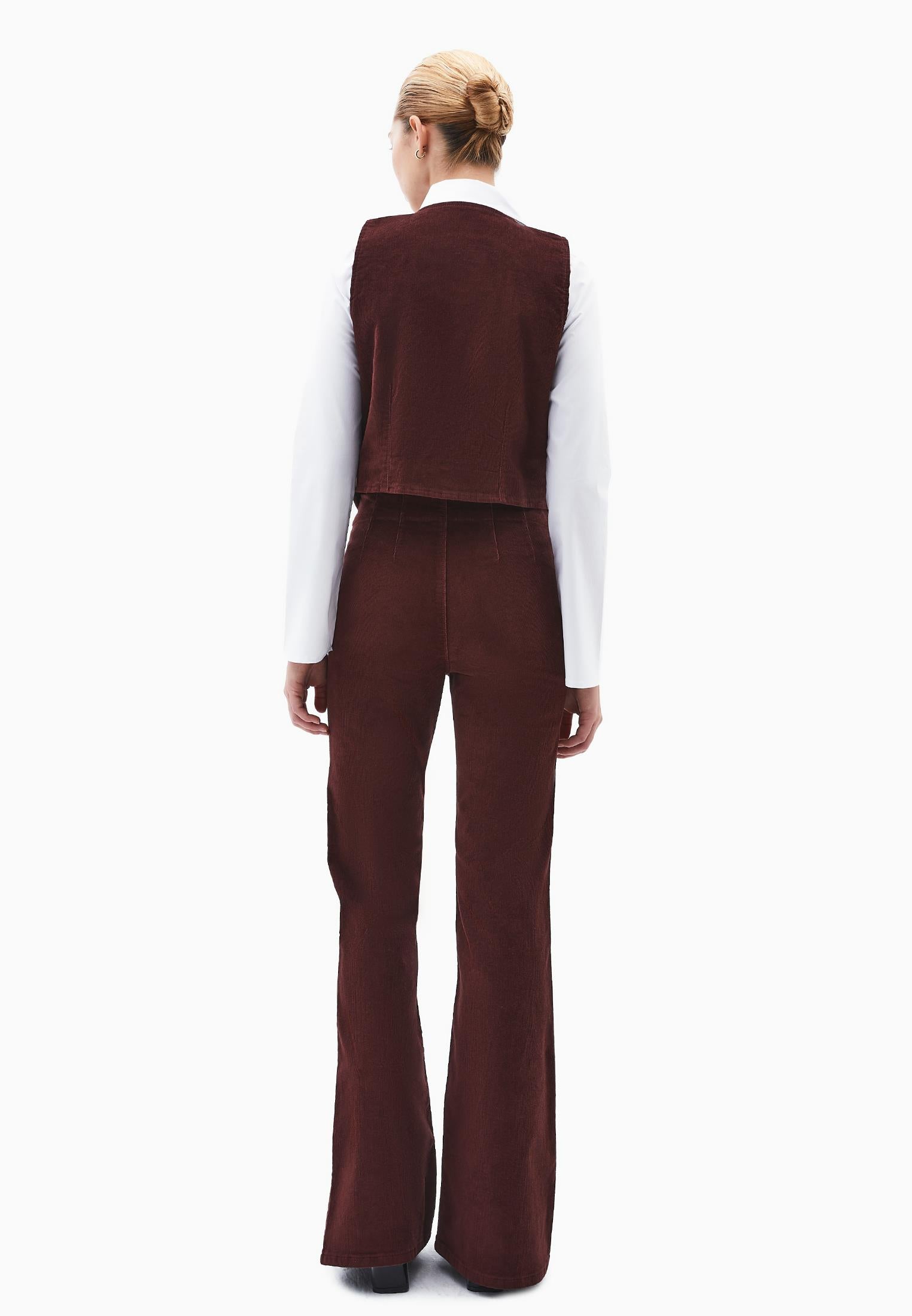 Ultra High Waist Flared Pants - BITTER CHOCOLATE