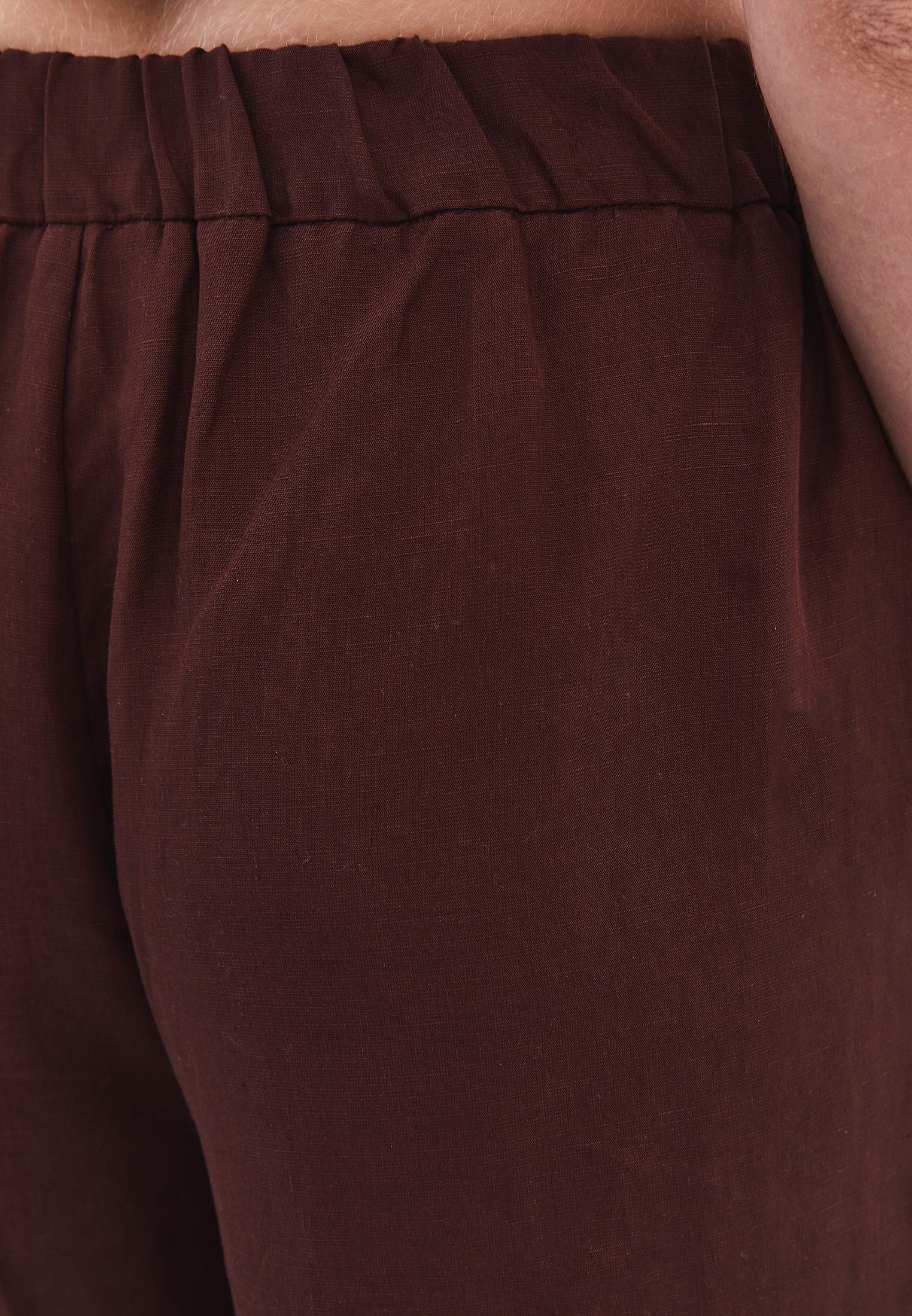 Pleated Ultra High Waist Cropped Culotte Trousers - BITTER CHOCOLATE
