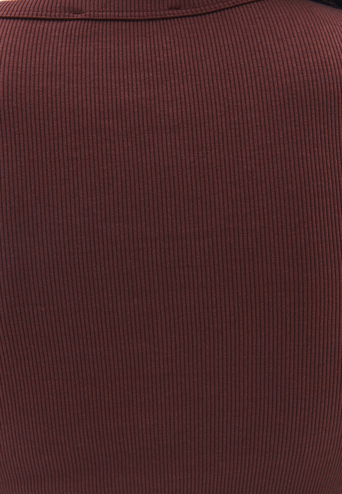 Crew Neck Long Sleeve T-Shirt - BITTER CHOCOLATE