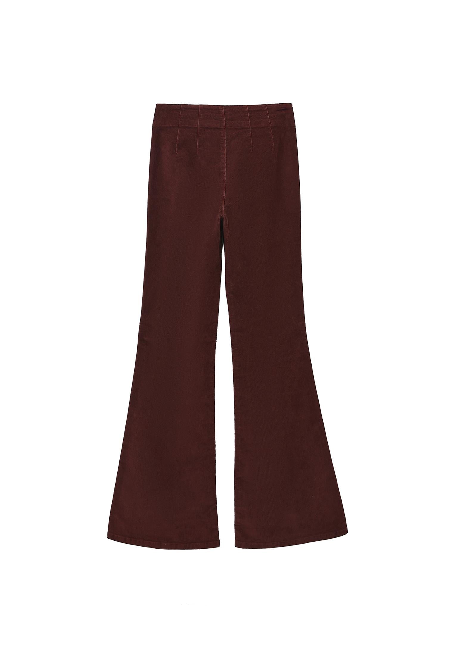 Ultra High Waist Flared Pants - BITTER CHOCOLATE