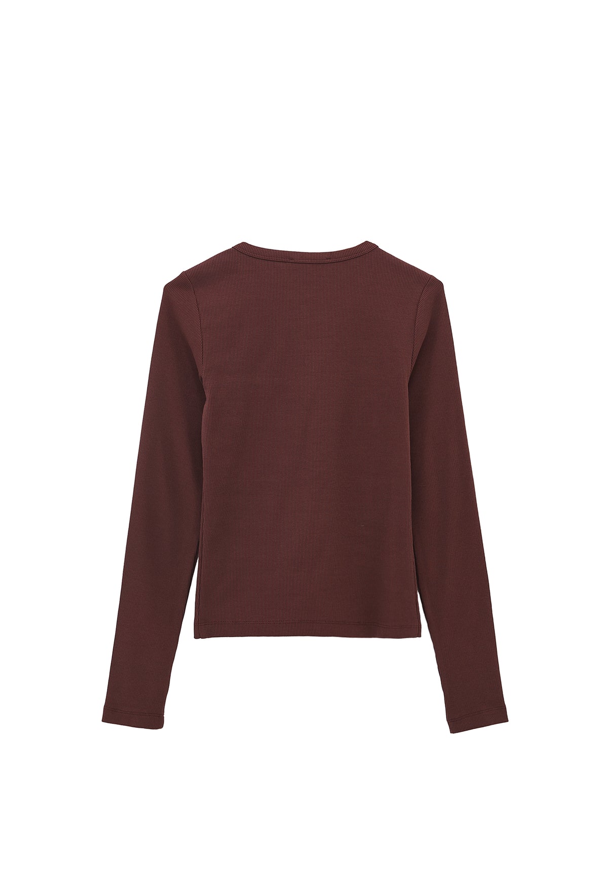 Crew Neck Long Sleeve T-Shirt - BITTER CHOCOLATE