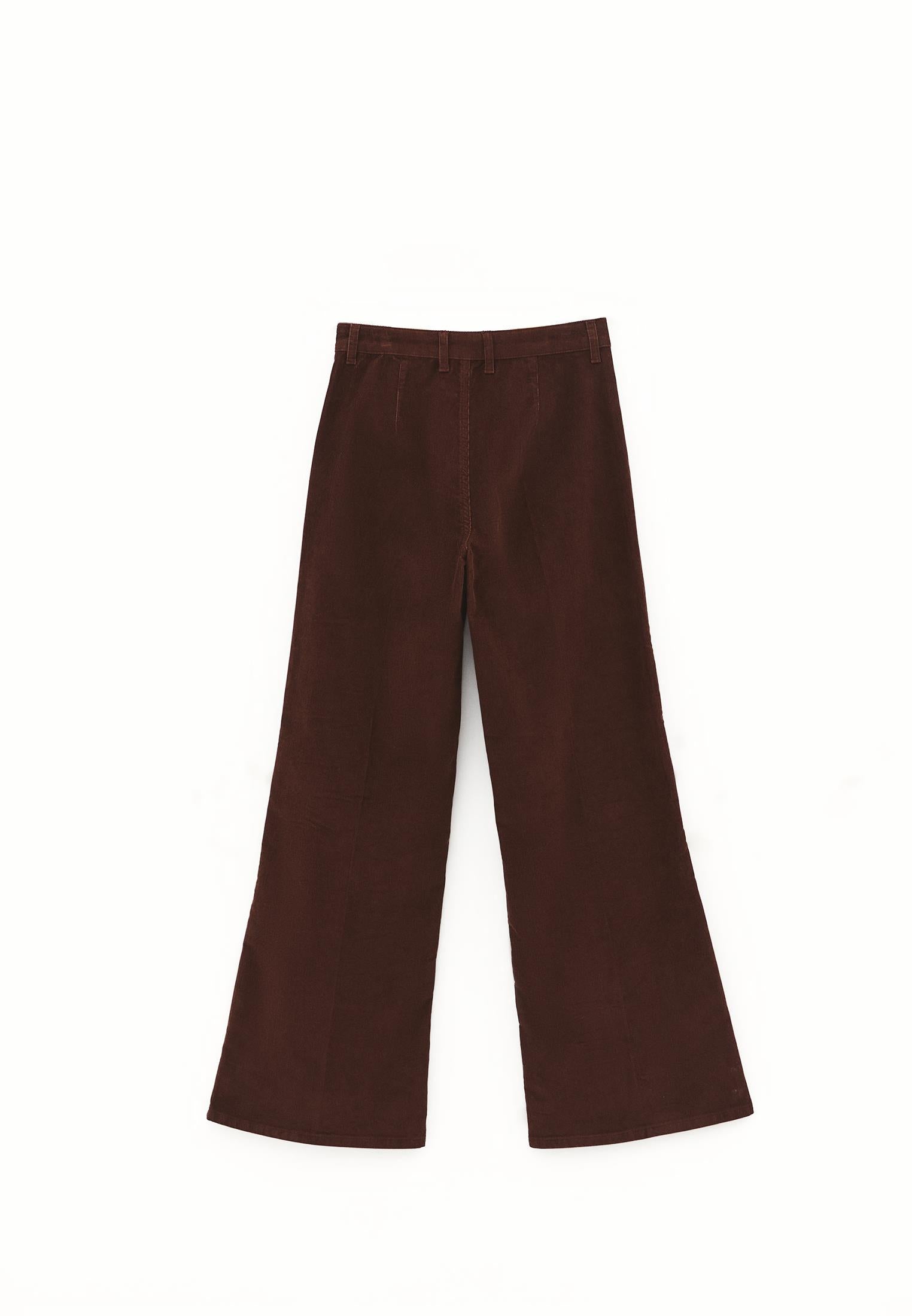 Corduroy Wide Leg Pants - BITTER CHOCOLATE