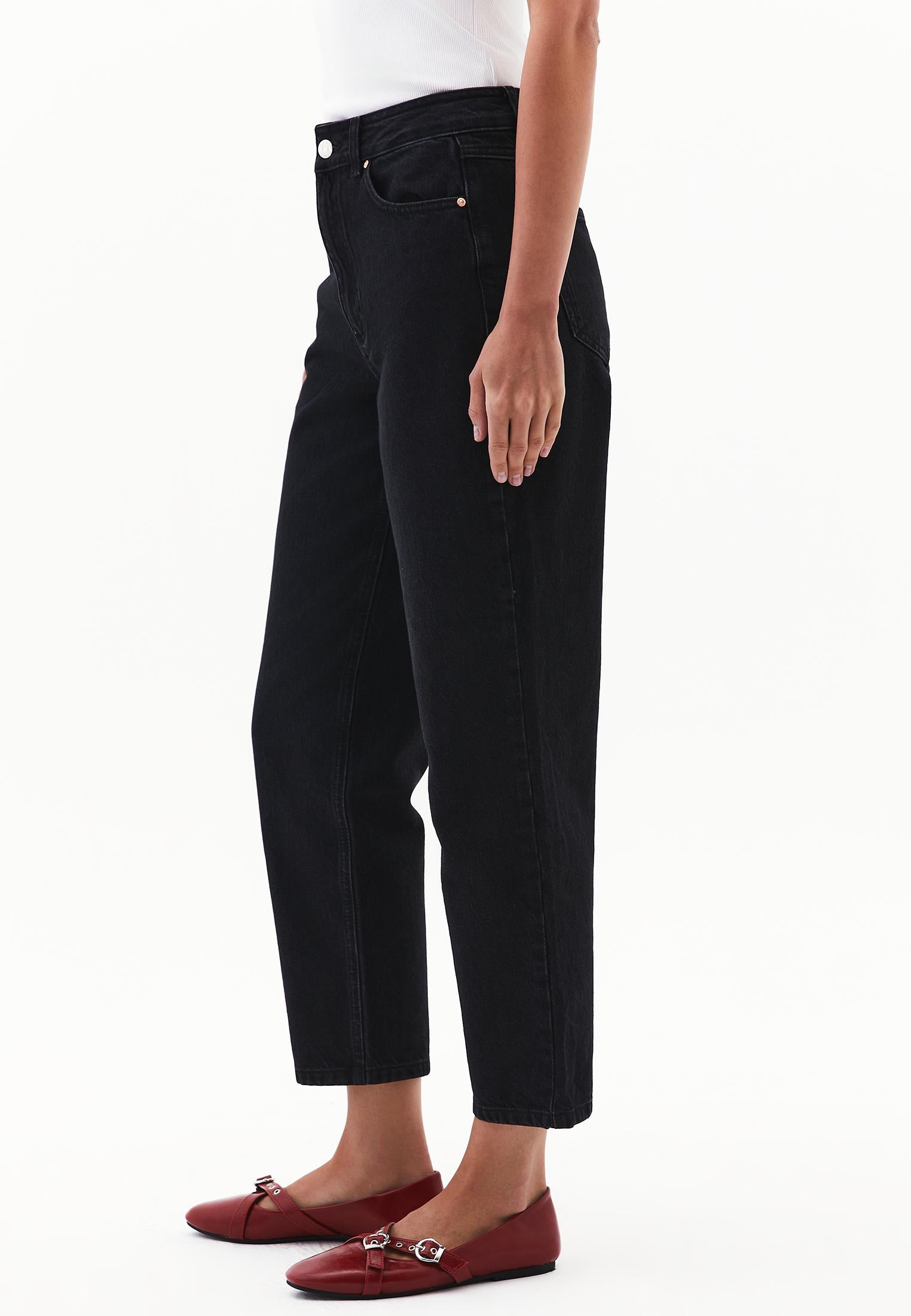 Ultra High Waist Slim Denim Pants - BLACK DENIM