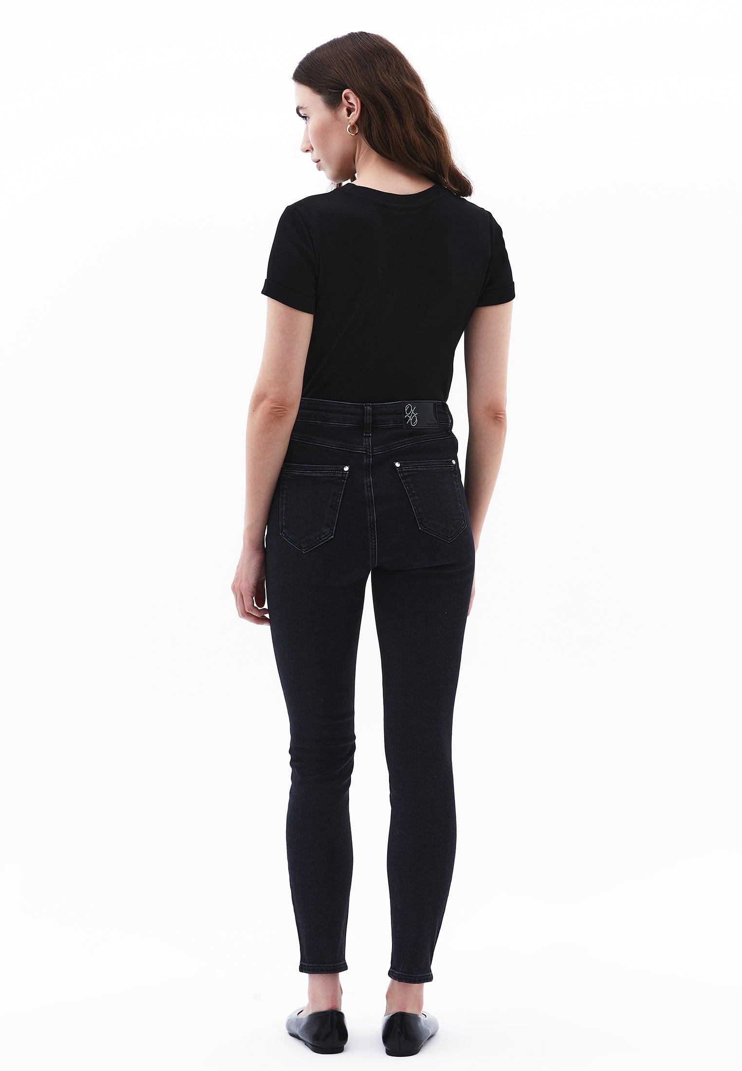 Ultra High Waist Skinny Jeans - BLACK DENIM
