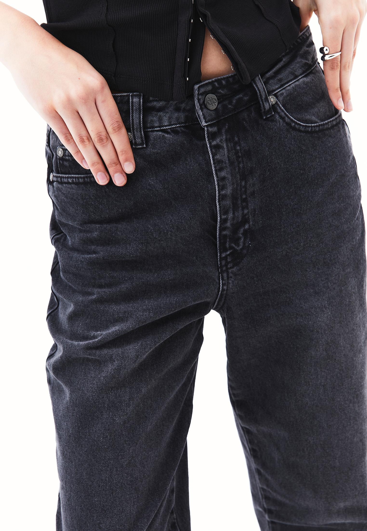 Ultra High Waist Slim Mom Jean - BLACK DENIM
