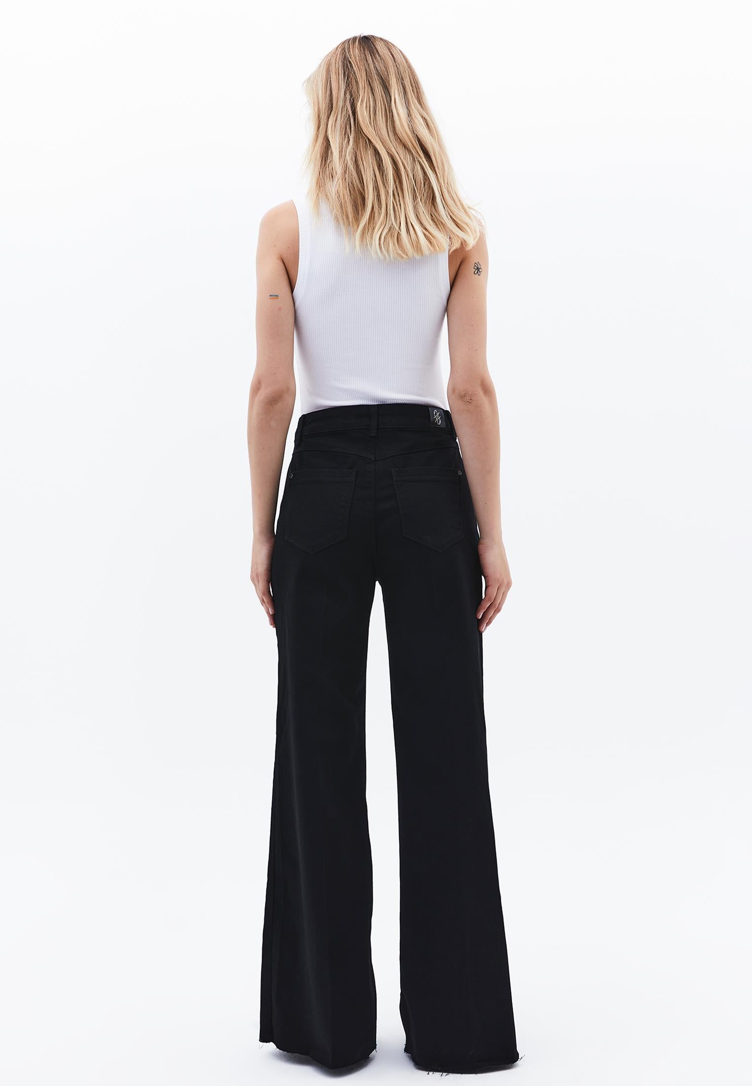 High Waist Jeans - BLACK DENIM