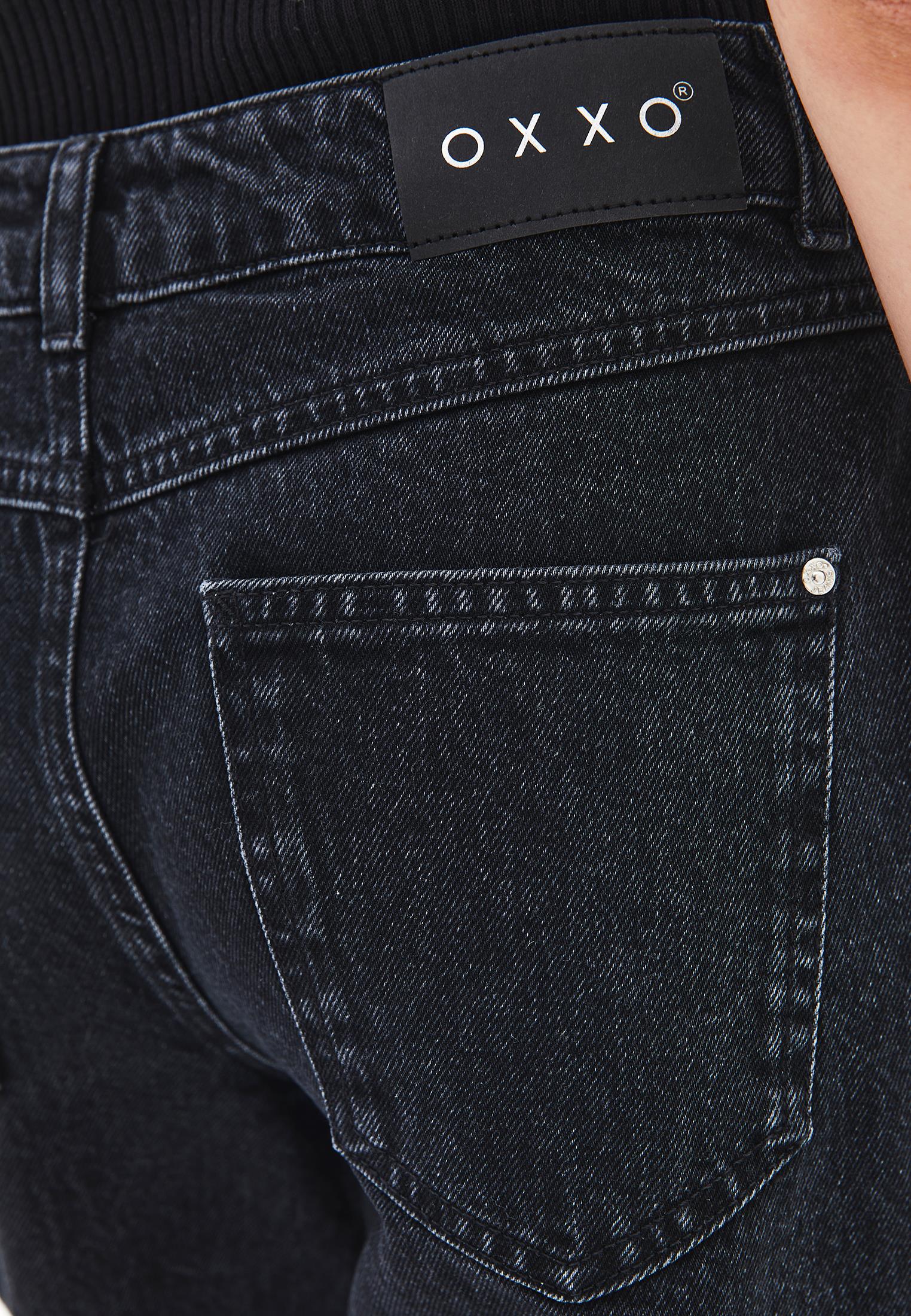 Straight Straight Leg Women's Pants - BLACK DENIM