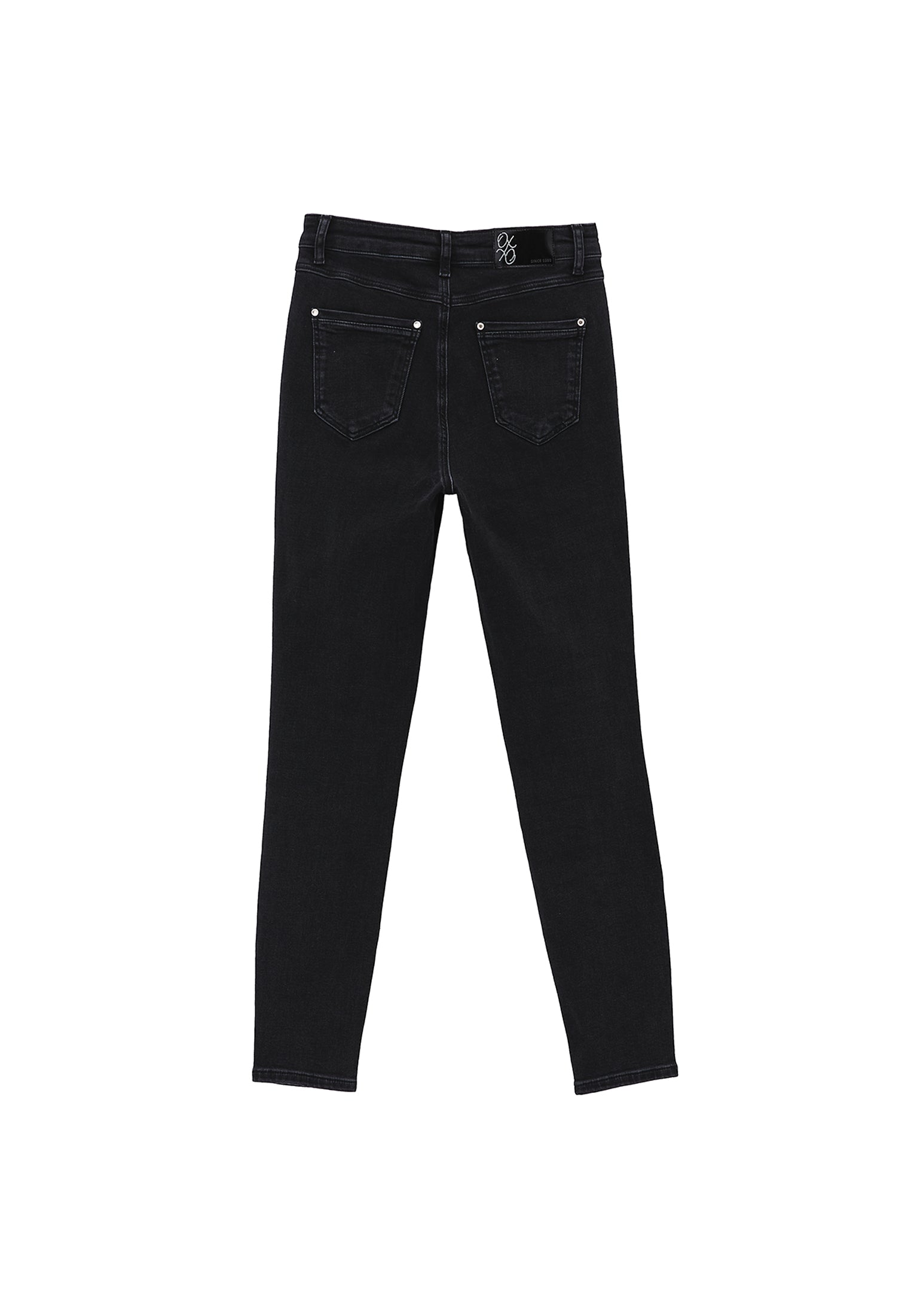 Ultra High Waist Skinny Jeans - BLACK DENIM
