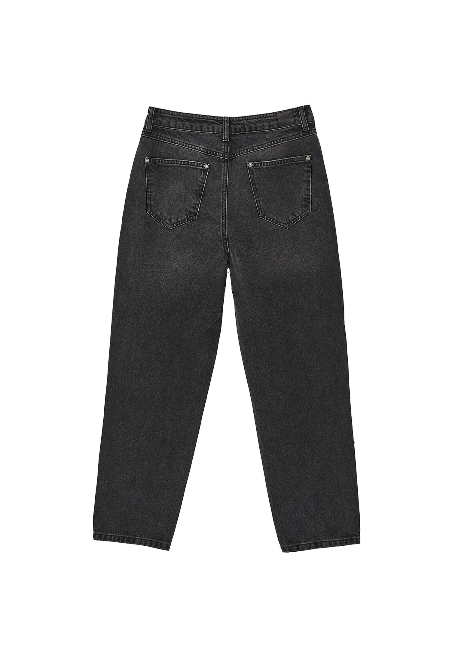 Ultra High Waist Slim Mom Jean - BLACK DENIM