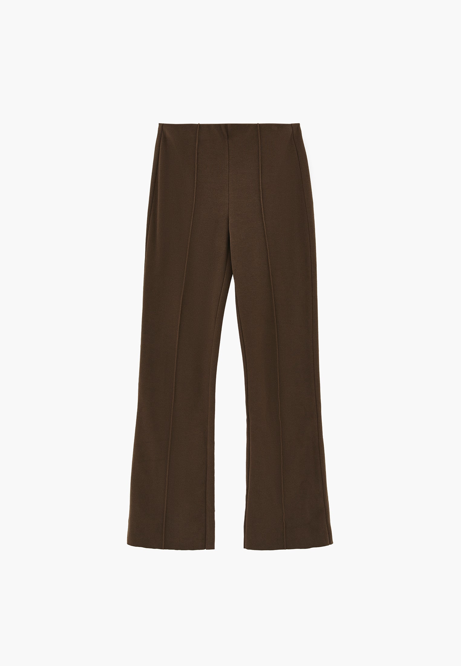 High Waist Flared Spanish Trousers - BLACK OLIVE