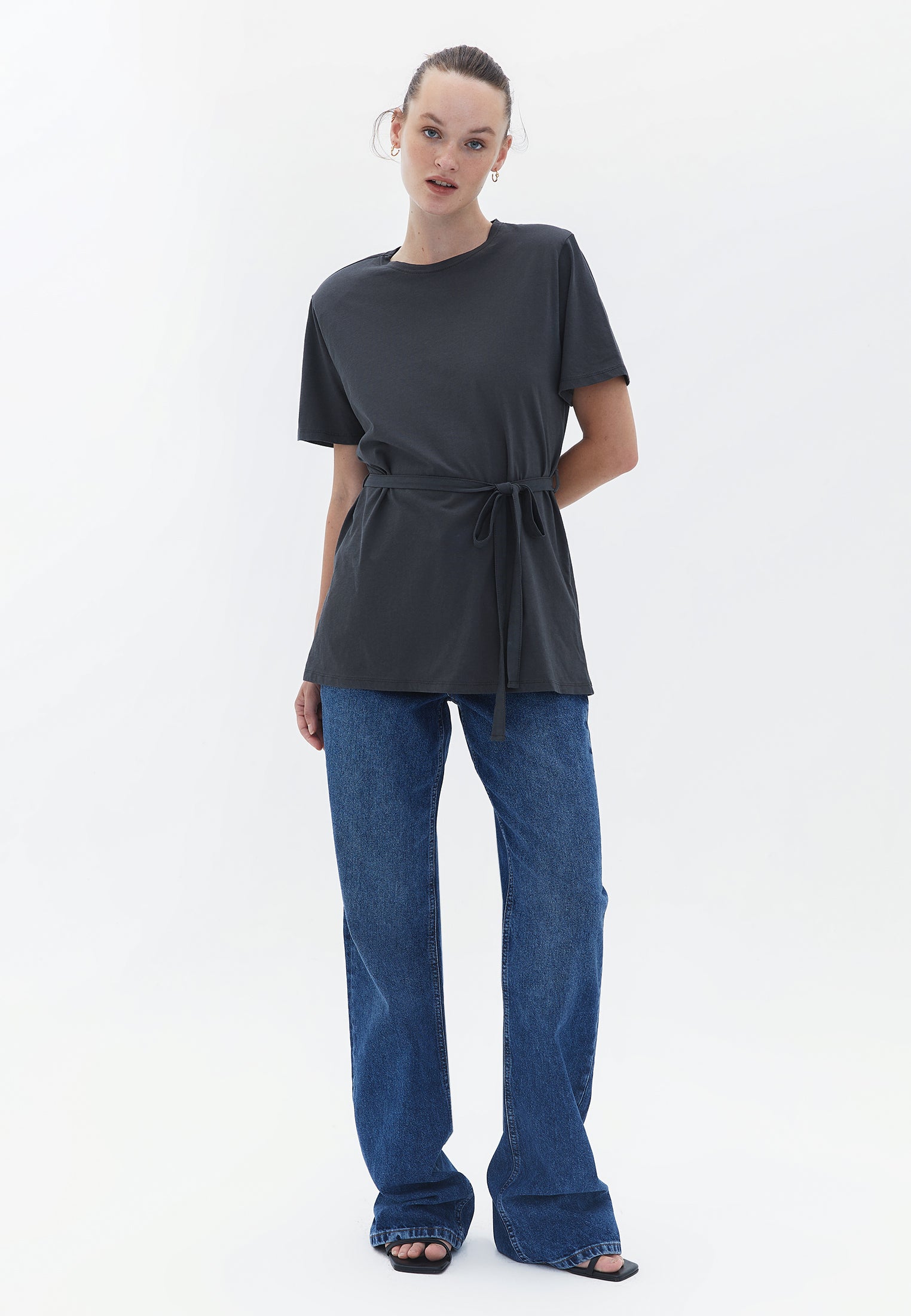 Tied Tunic T-Shirt - BLACK SAND