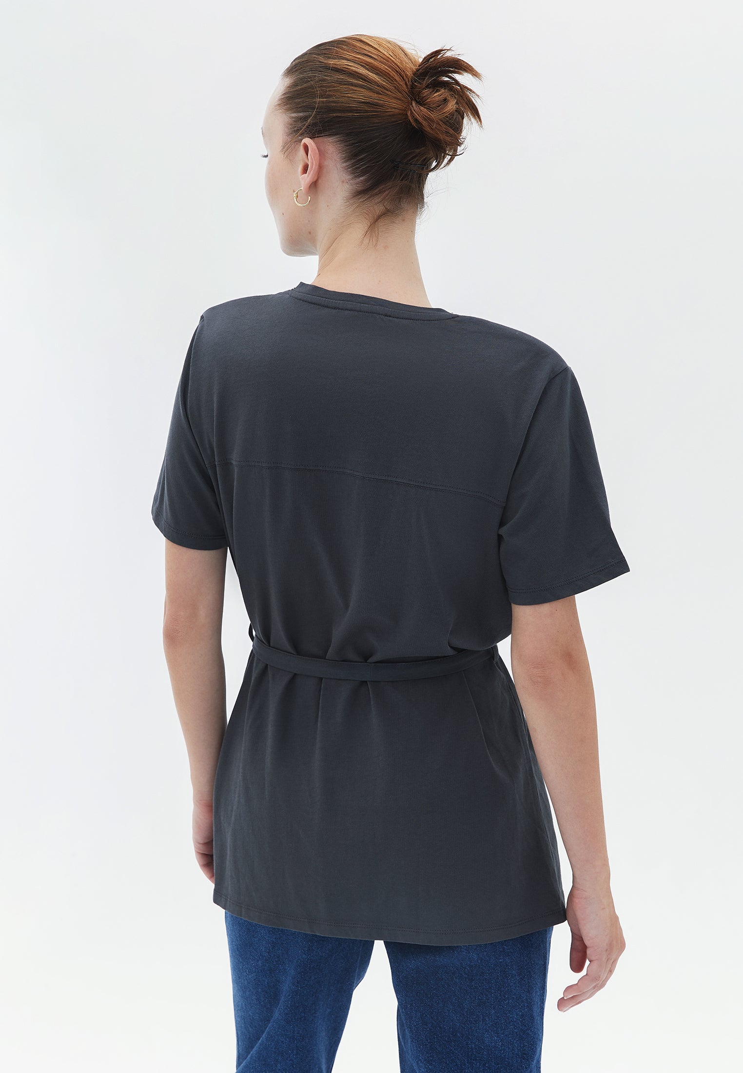 Tied Tunic T-Shirt - BLACK SAND