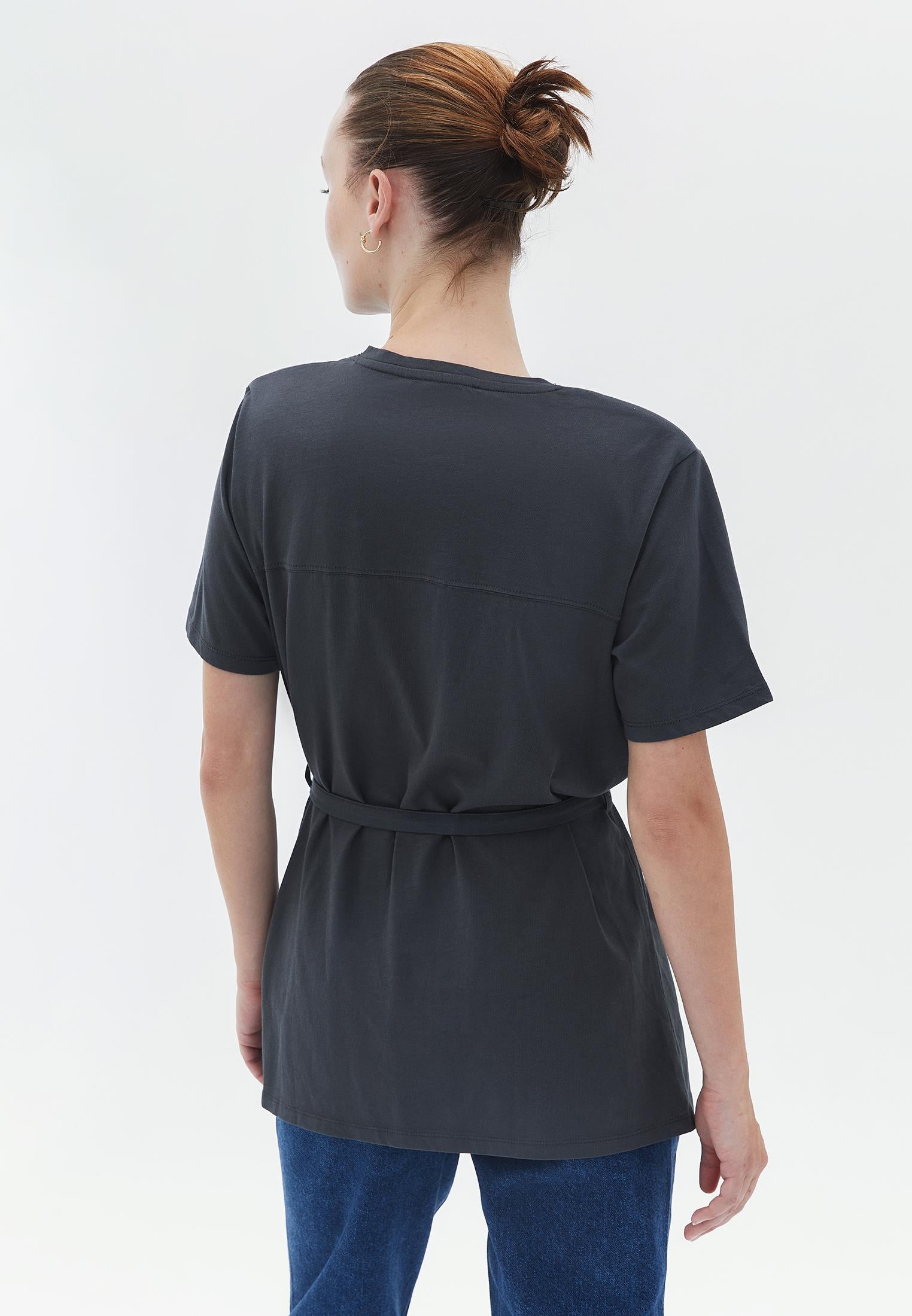 Tied Tunic T-Shirt - BLACK SAND