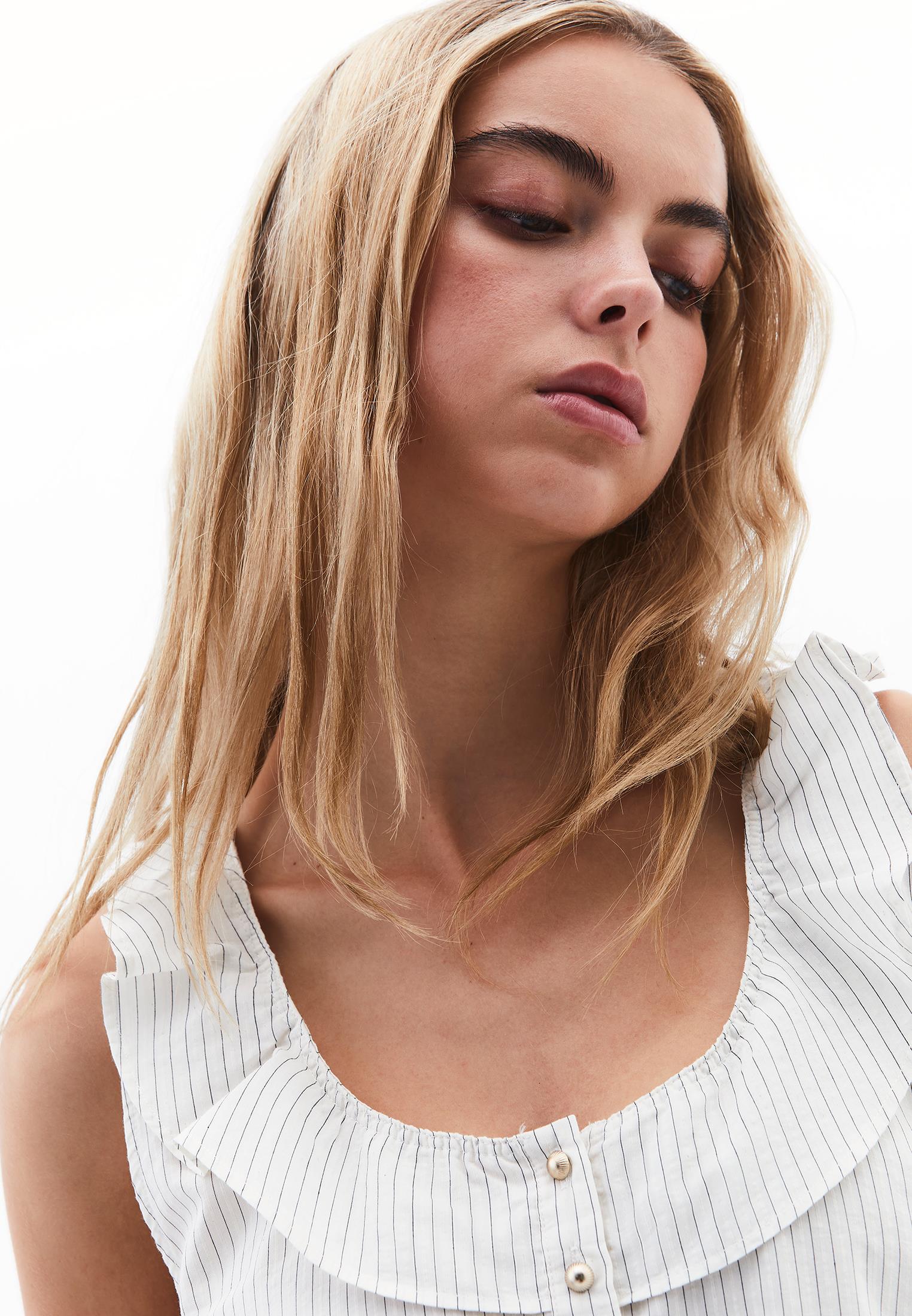 Ruffled Blouse - BLACK STRIPE