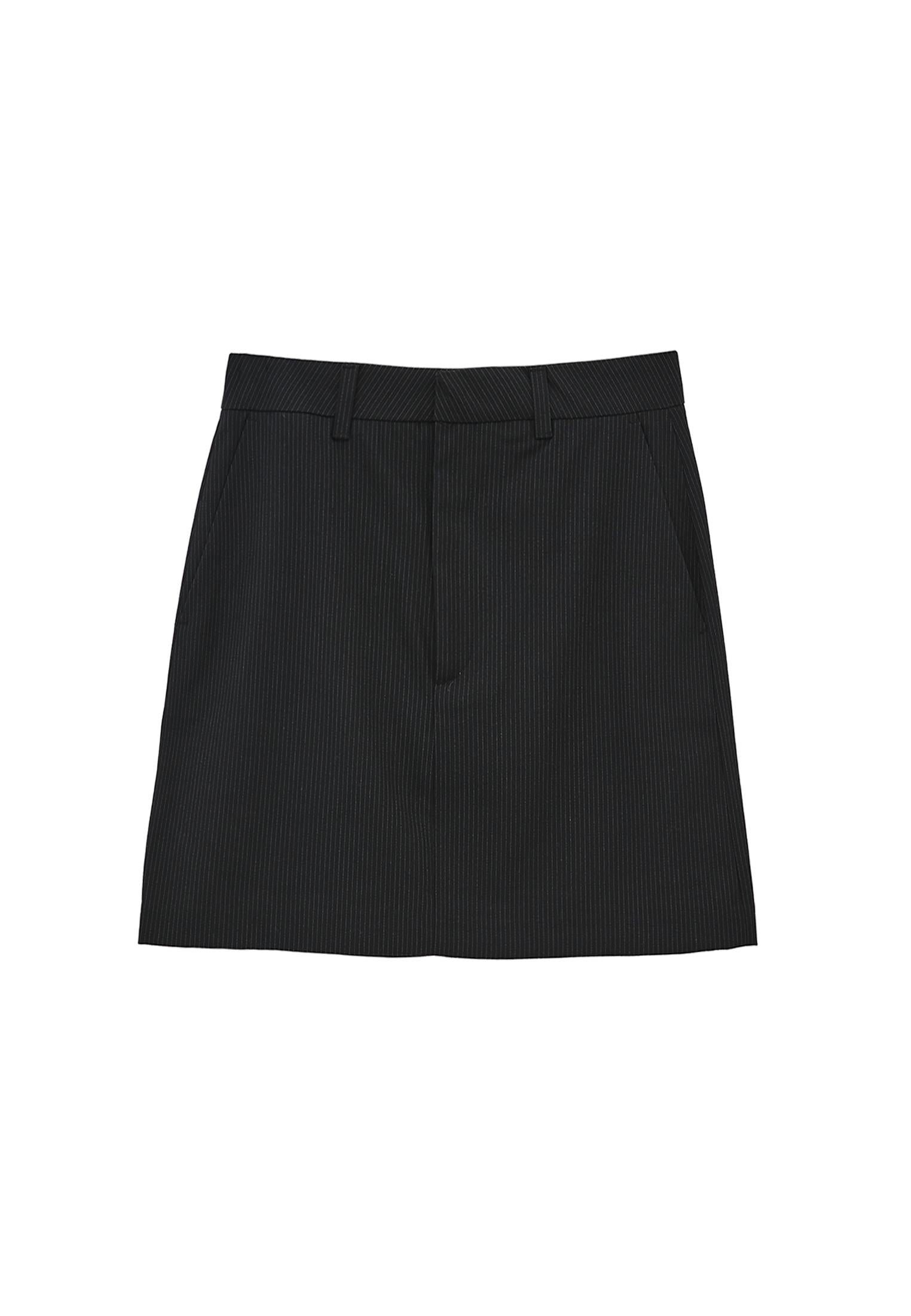 Striped Mini Skirt - BLACK STRIPE