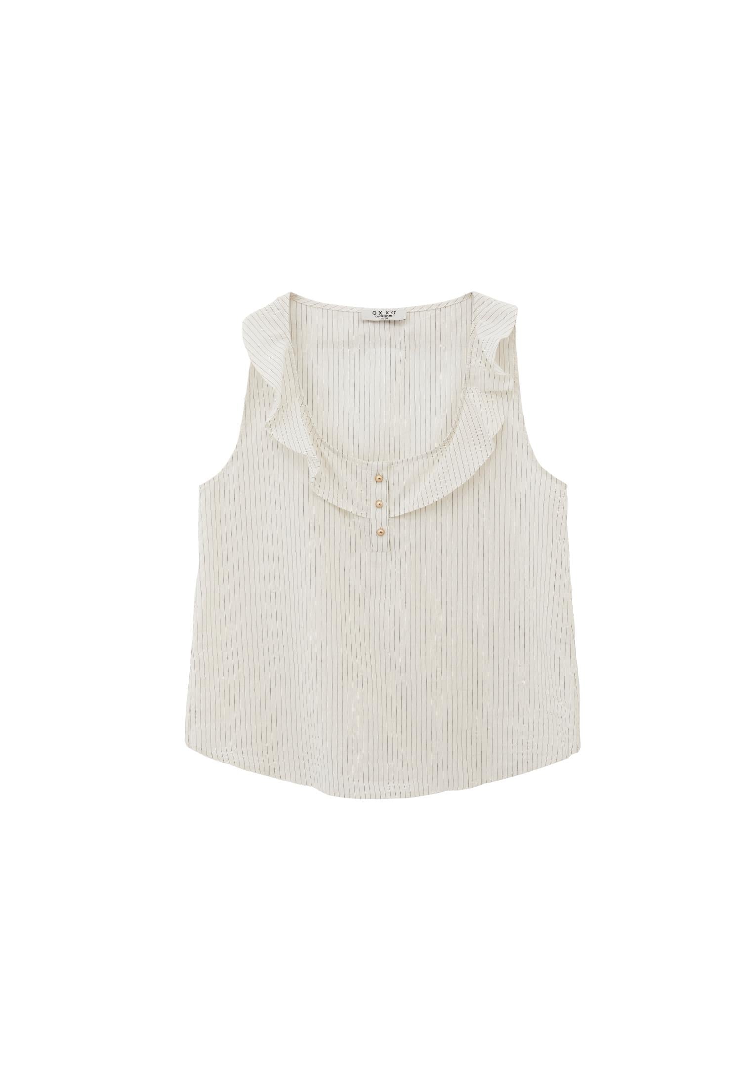 Ruffled Blouse - BLACK STRIPE